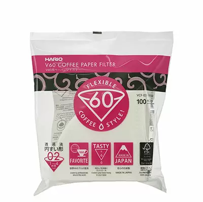Hario V60 Paper Coffee Filters Size 02 (100 Sheets) - Compatible with V60 Drippers, Perfect for Pour Over Brewing at Home or Office