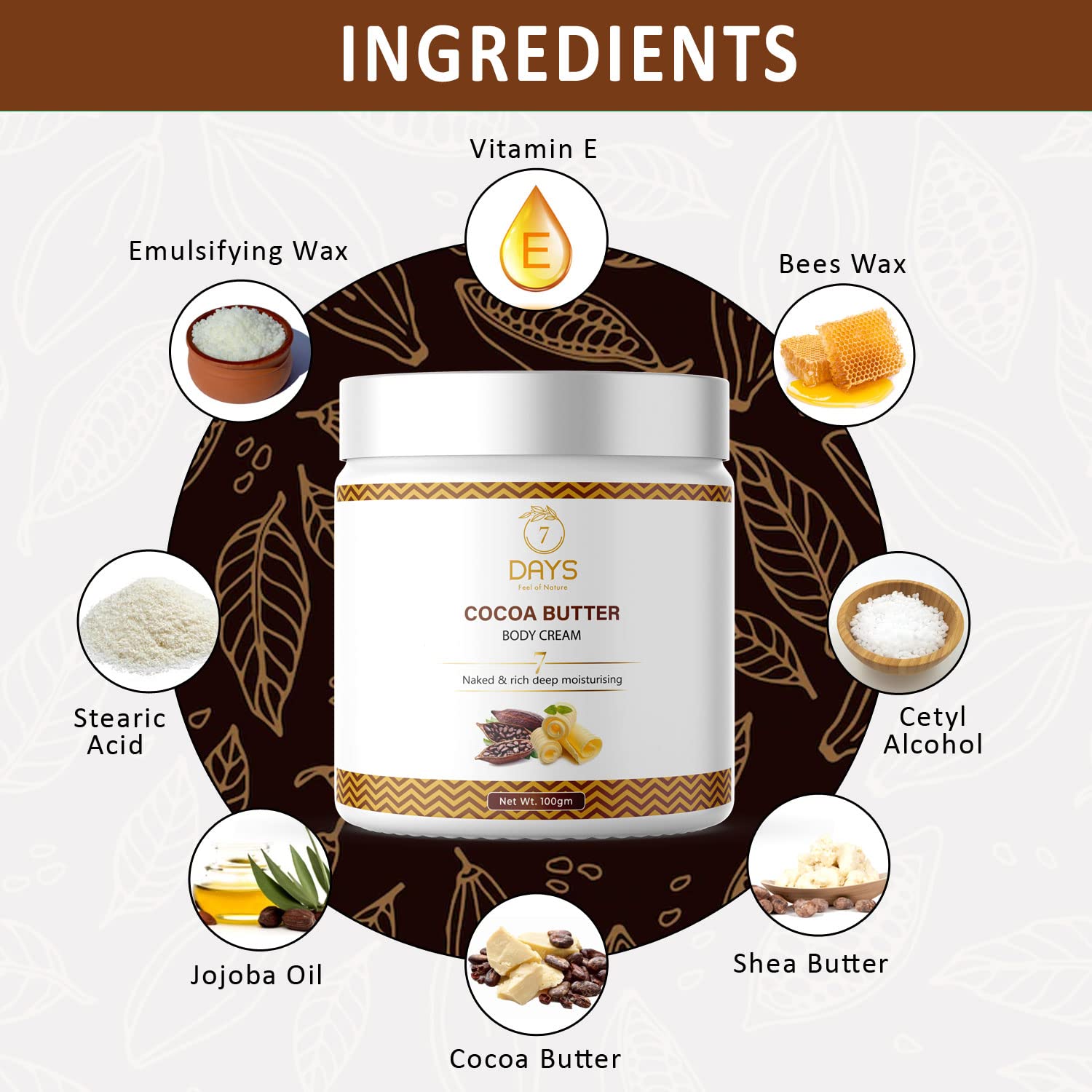 Men's & Women's Cocoa Butter Body Cream for Dry Skin – 24 Hour Deep Hydration | Shea Butter Moisturizer with Extra Nourishing Formula – Hydrating Hand & Body Lotion (100ml) – Perfect for Daily Skincare Routine & Winter Dry Skin Care