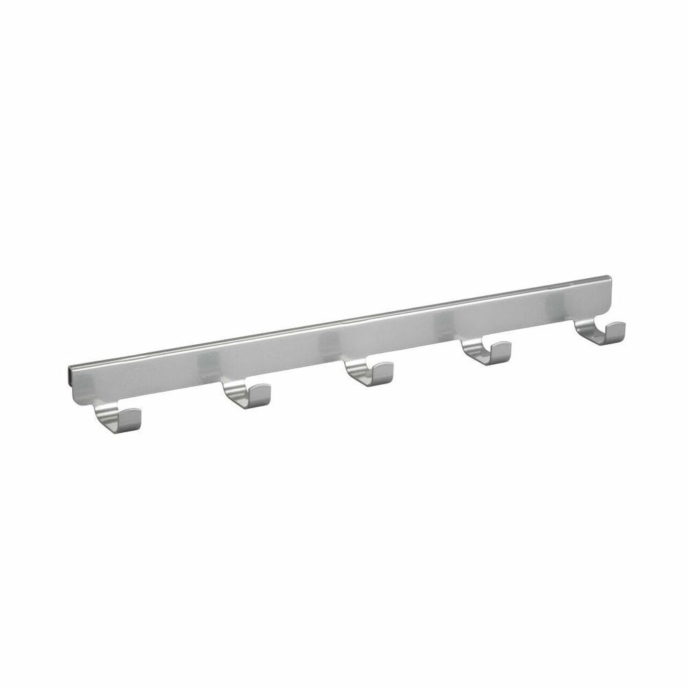 Elfa 5-Hook Wall Mounted Bracket - 40mm Depth in Platinum Finish | Heavy Duty Coat Rack for Entryway, Closet & Bathroom Organization