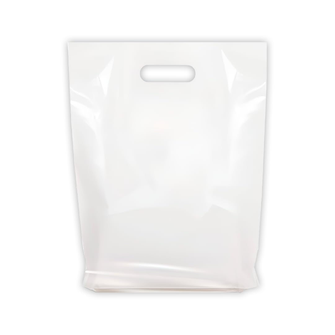Wholesale Plastic Retail Bags 9x12, 12x15, 15x18 Inches - Durable White Merchandise Store Bags for Shopping, Boutique & Gift Packaging