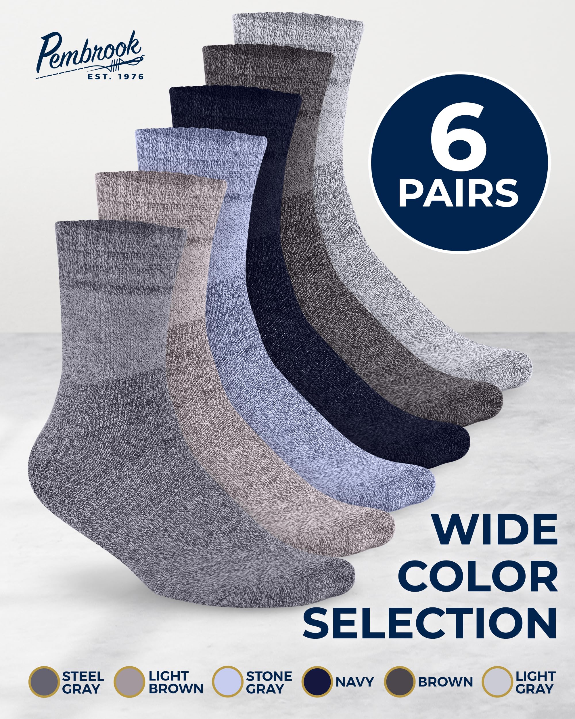 Pembrook Diabetic Socks for Men & Women - 6 Pairs Ankle Length Cotton Diabetic Socks for Circulation & Swelling Relief | Non-Binding Seamless Comfort Socks | Ideal for Daily Wear, Travel & Diabetic Foot Care