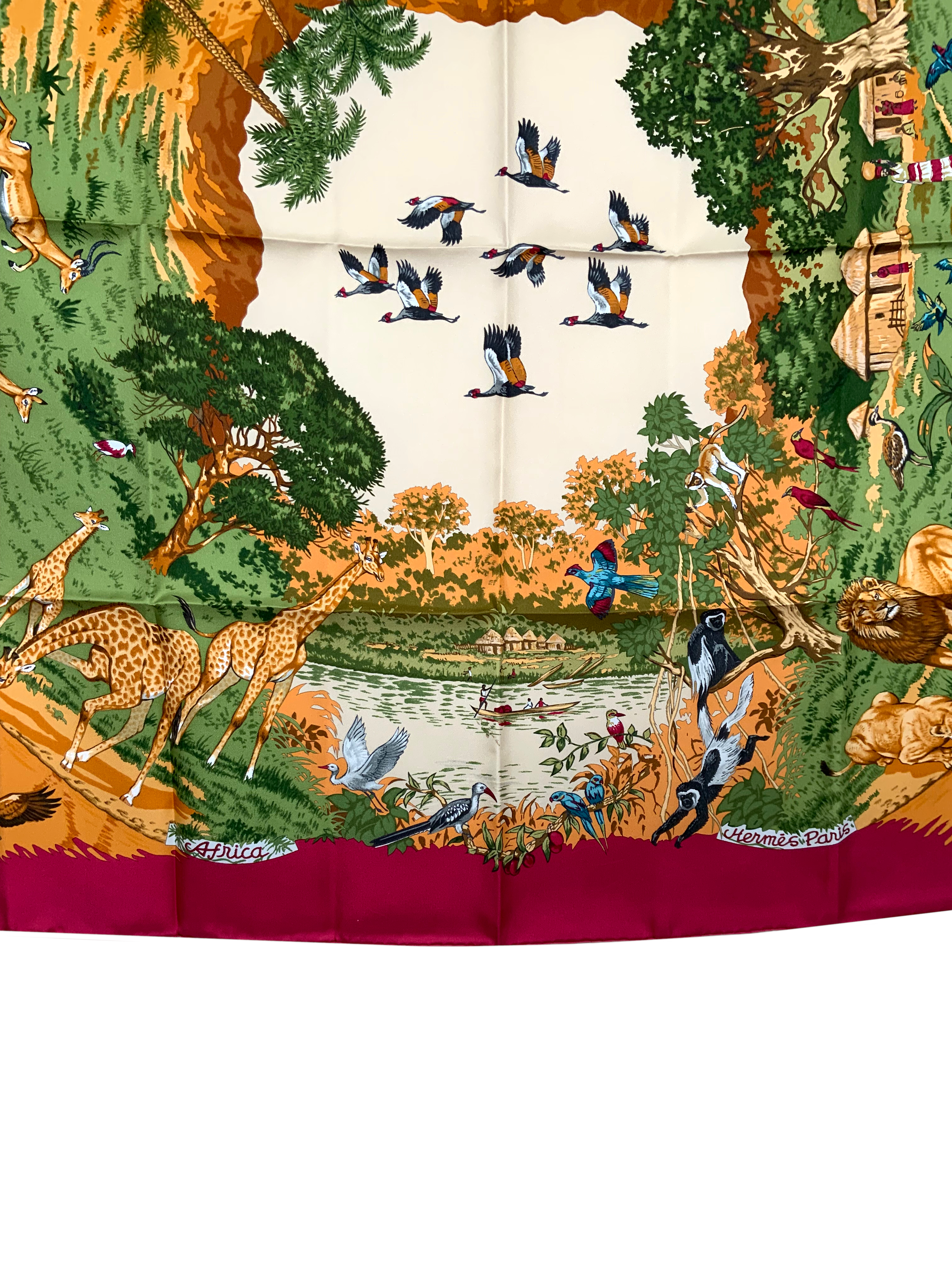 HERMES Africa Silk Scarf 90 - Authentic Luxury Scarf for Women, Fashion Accessory for Special Occasions & Everyday Elegance