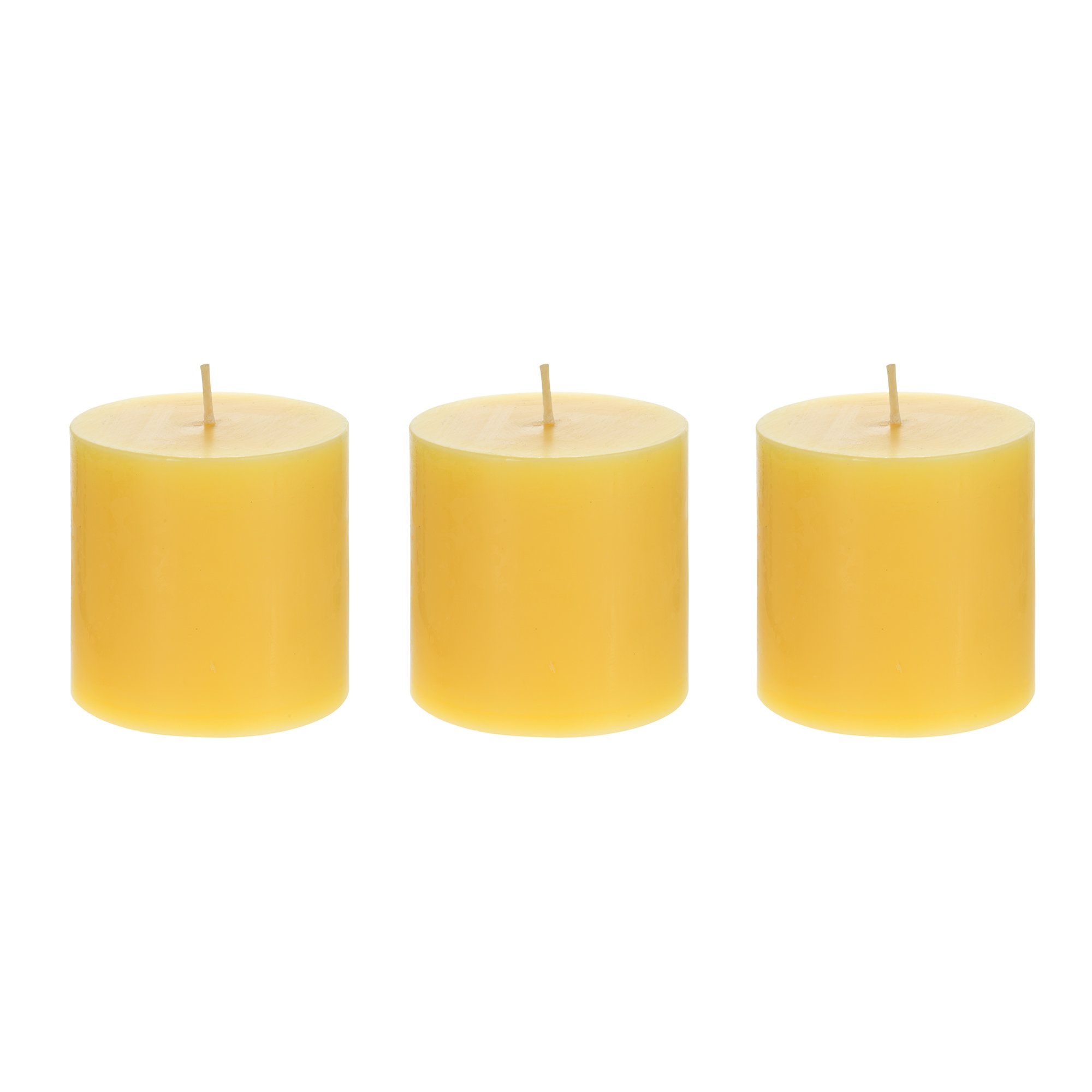 Premium Citronella Scented Pillar Candles - Set of 3 Hand-Poured Wax Candles (3