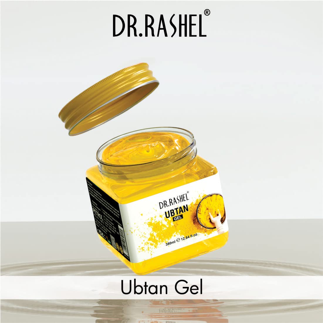 DR.RASHEL Ubtan Gel for Face & Body - Turmeric Brightening Cream for Normal Skin (380ml) | Natural Glow Treatment for Daily Skincare & Special Occasion Prep