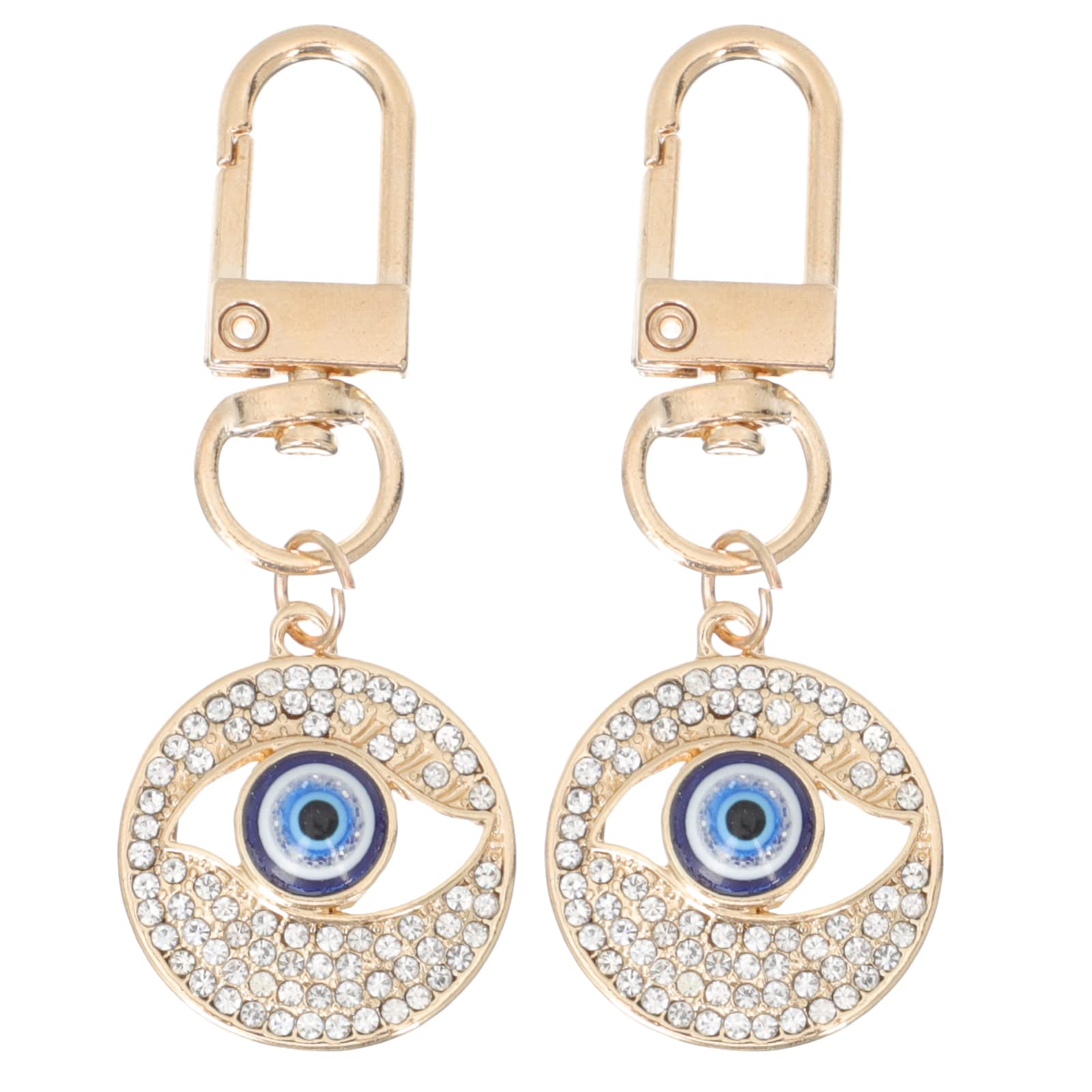 ARTIBETTER 2pcs Evil Eye Keychains - Rhinestone Pendant Key Holder for Good Luck, Stylish Keychain for Women & Men, Perfect for Hangbags, Purses, and Everyday Use