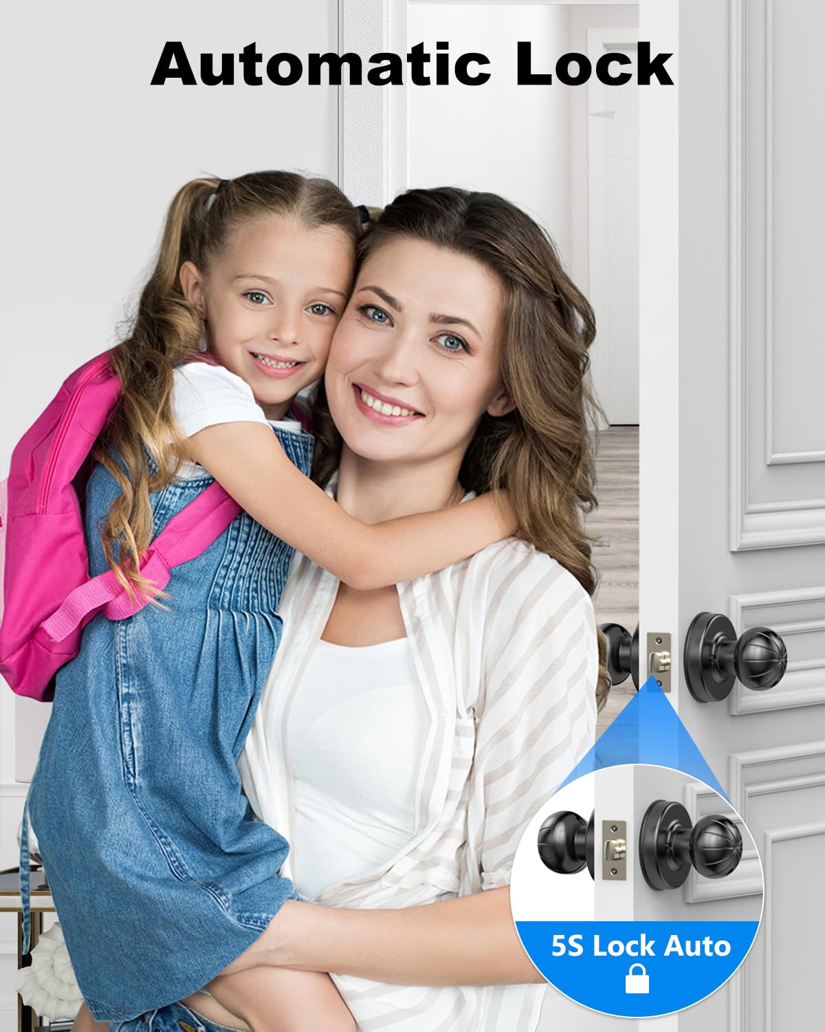 Smart Fingerprint Door Lock - Keyless Entry Biometric Door Knob for Home, Office, Hotel & Apartment | Secure Garage, Bedroom & Pantry Access | Easy Installation & Smart Home Integration
