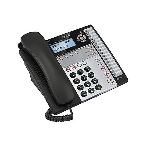 AT&T 1040 4-Line Expandable Corded Phone System with Speakerphone - 1 Handset Desk Landline Phone for Office, Business & Home - Caller ID & Answering Machine - Black/Silver (Renewed) - Perfect for Conference Calls, Customer Service & Remote Work