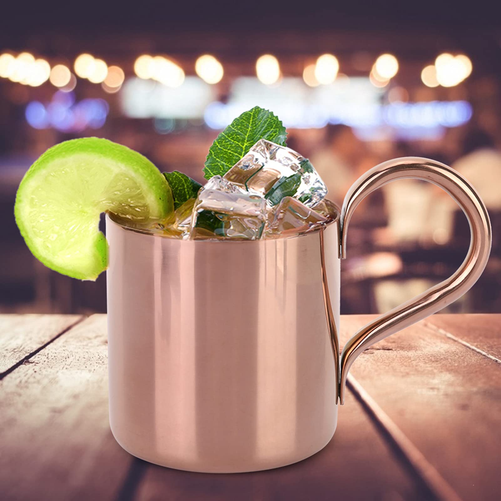 Premium 10oz Stainless Steel Moscow Mule Mugs Set of 2 - Copper Cocktail Cups for Moscow Mule, Beer, Wine & Coffee | Rose Gold Barware for Home, Parties & Gifts | Ideal for Cocktails, Iced Drinks & Entertaining