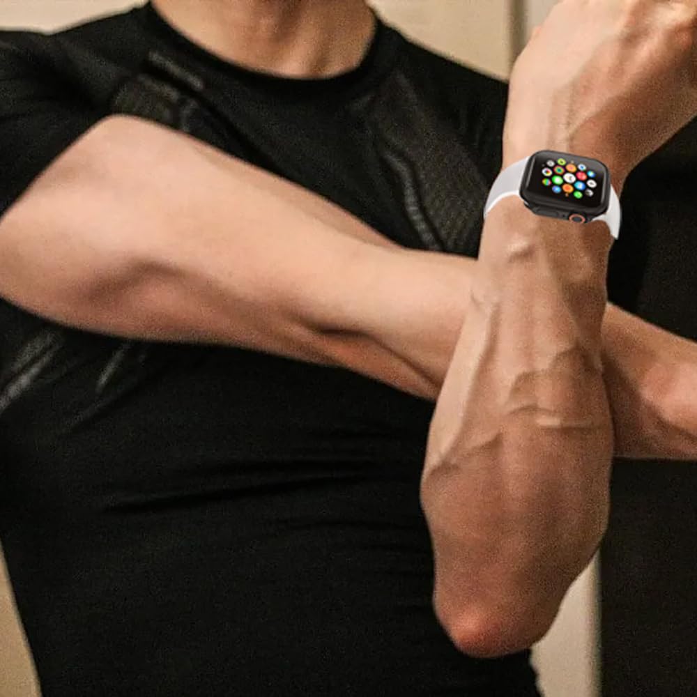 2-Pack Protective Case with 44mm Tempered Glass Screen Protector for Apple Watch Series 6/5/4/SE (44mm) - Ultra-Style Design, 360° Scratch-Resistant Cover + Back Frame + Crown - Black | Perfect for Gym, Outdoor Sports & Daily Wear