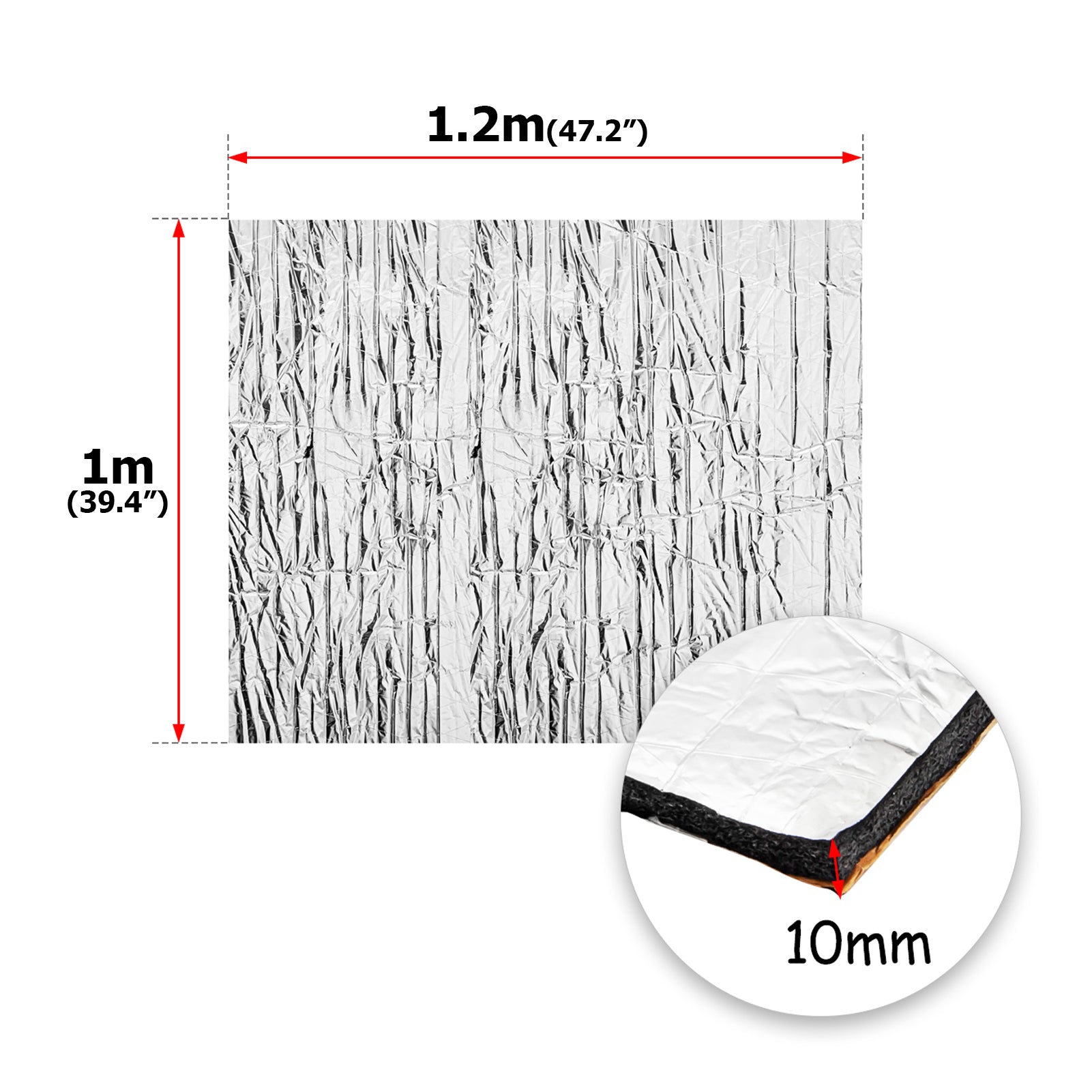 47x39 Professional Grade Engine Heat Shield Insulation - Waterproof Heat & Sound Deadener Sticker for Cars, Trucks, and Motorcycles - Reduce Engine Noise & Protect Components