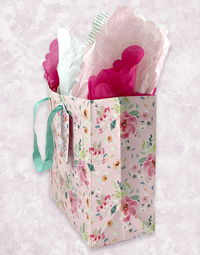 Bright Rosy Day Medium Square Gift Bags - Elegant Party Favor Bags for Weddings, Baby Showers & Birthday Celebrations