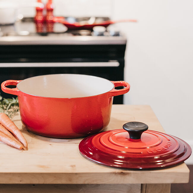 Le Creuset Flame 6.7 Quart Enameled Cast Iron Dutch Oven - Perfect for Braising, Roasting & Baking at Home