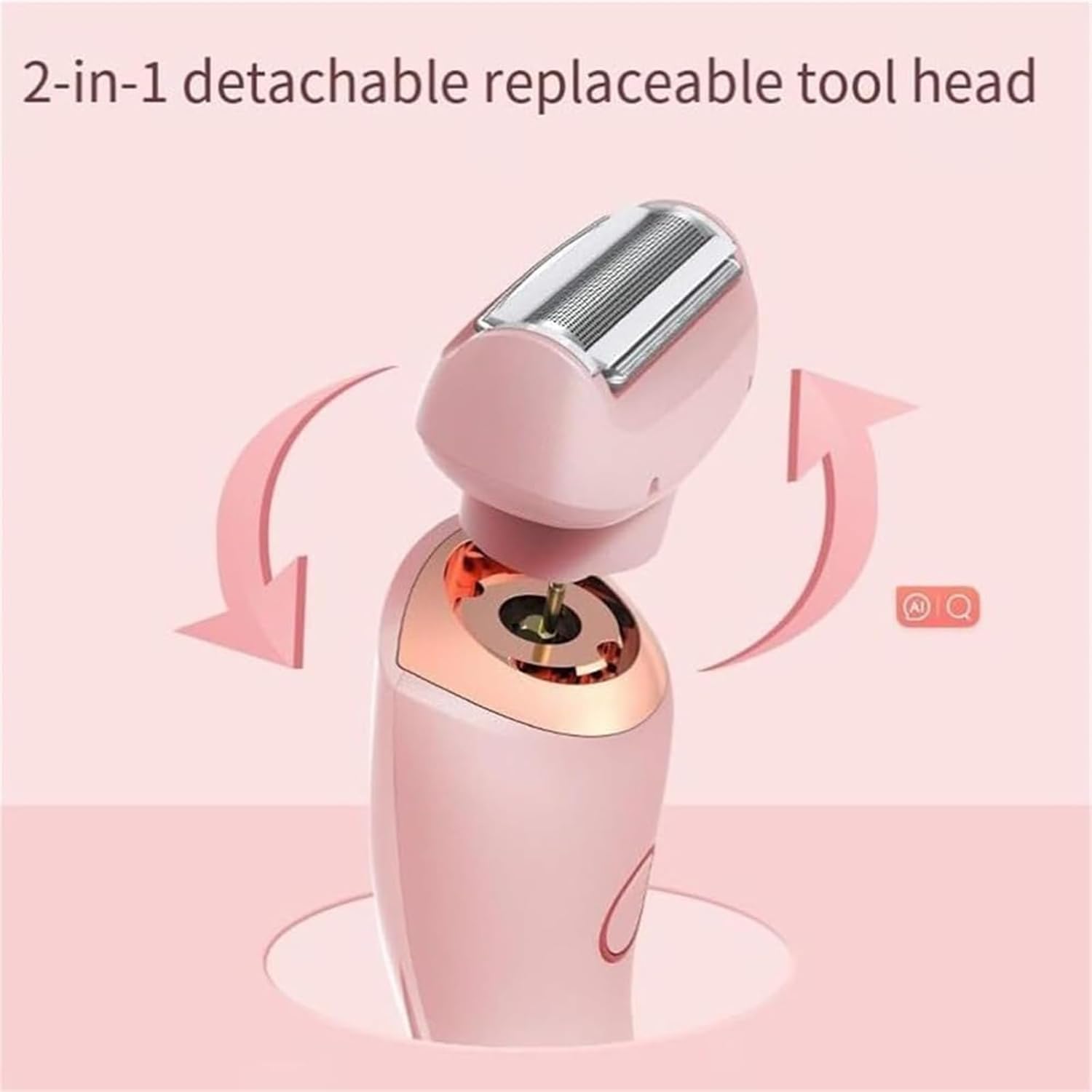 The Glide Pro 3.0 Electric Razor for Women - Waterproof 2-in-1 Hair Removal & Bikini Trimmer, Wet/Dry Portable Shaver for Smooth Skin - Perfect for Travel, Gym & Home Use (Pink)