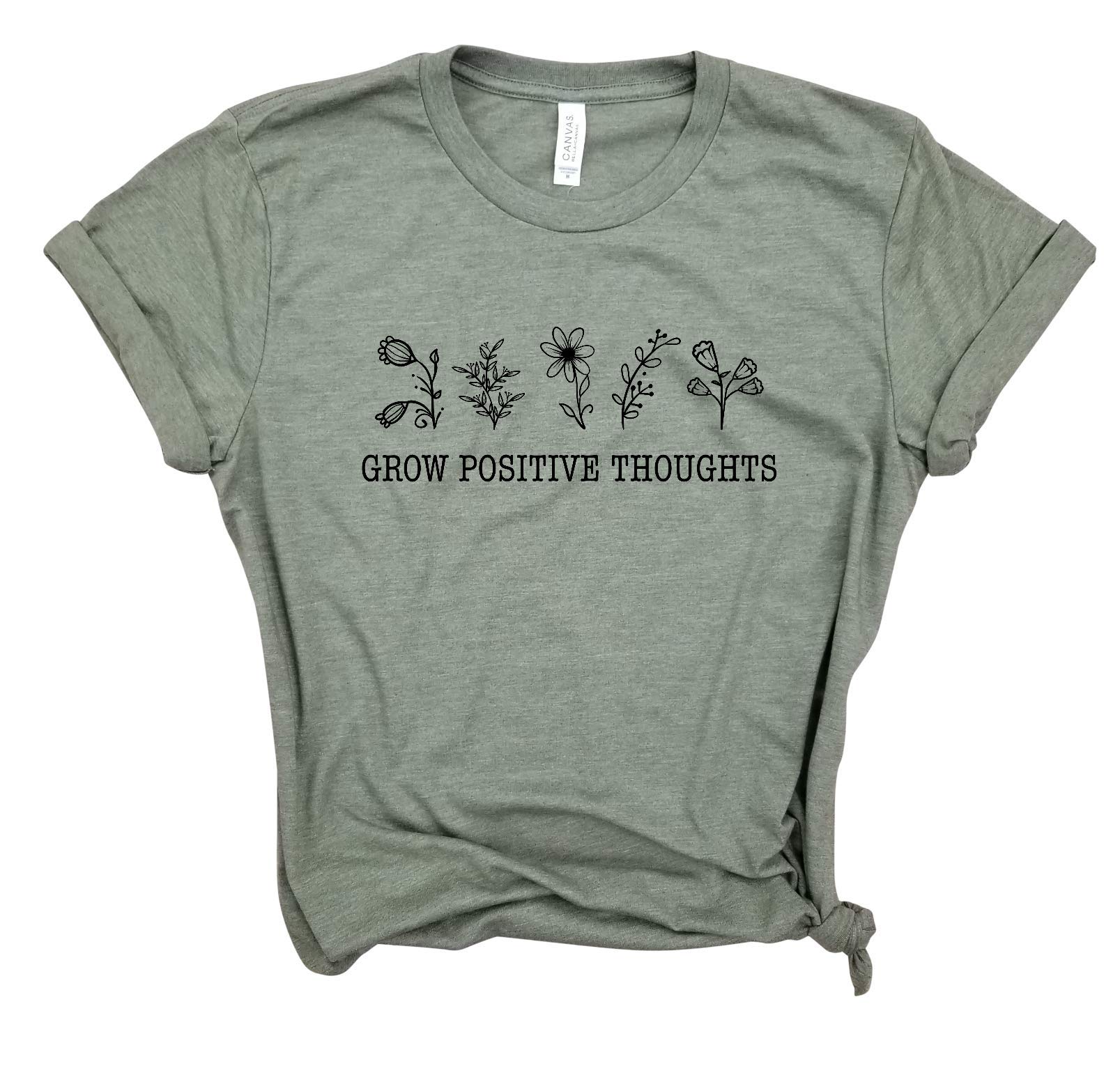 Grow Positive Thoughts - Crazy Plant Lady T-Shirt | Gardening, Plant Based, Vegan, Farmer & Garden Lover Shirt | Perfect for Gardening, Farming & Plant Enthusiasts