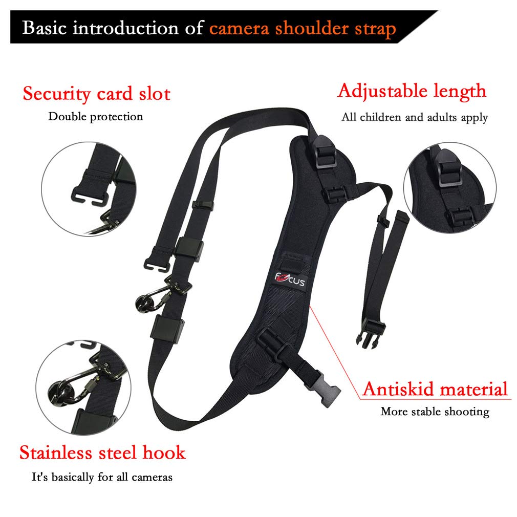 Adjustable Extra Long DSLR Camera Strap - Comfortable Shoulder & Neck Harness for Sony Nikon Canon - Perfect for Travel, Hiking & Photography Sessions