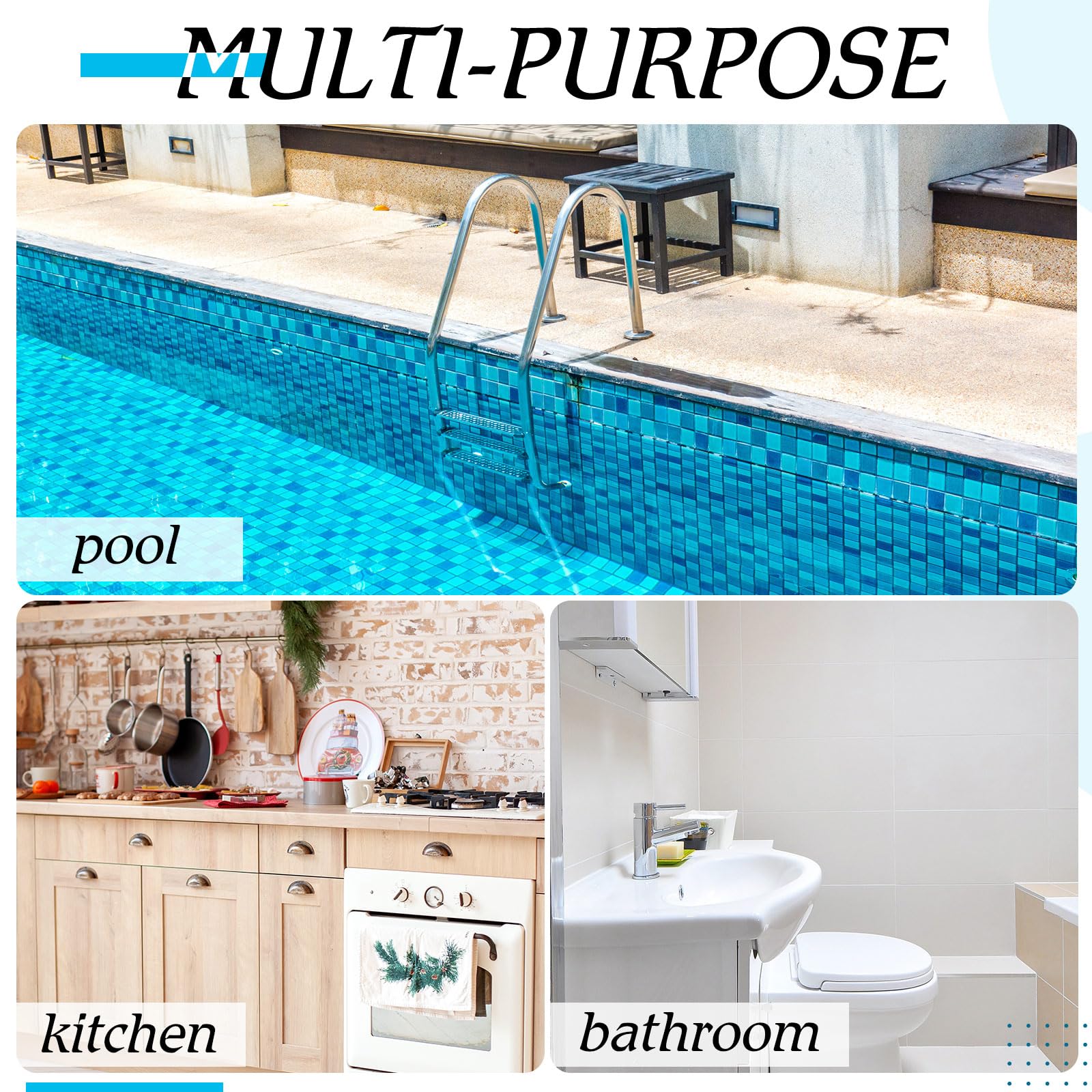6-Pack Small Handheld Pool Scrub Brushes - Surface Cleaning Scouring Sponge Pads for Swimming Pools, Tile Grout, Walls, Spas, Kitchen & Bathroom Tubs - Perfect for Pool Maintenance & Household Deep Cleaning