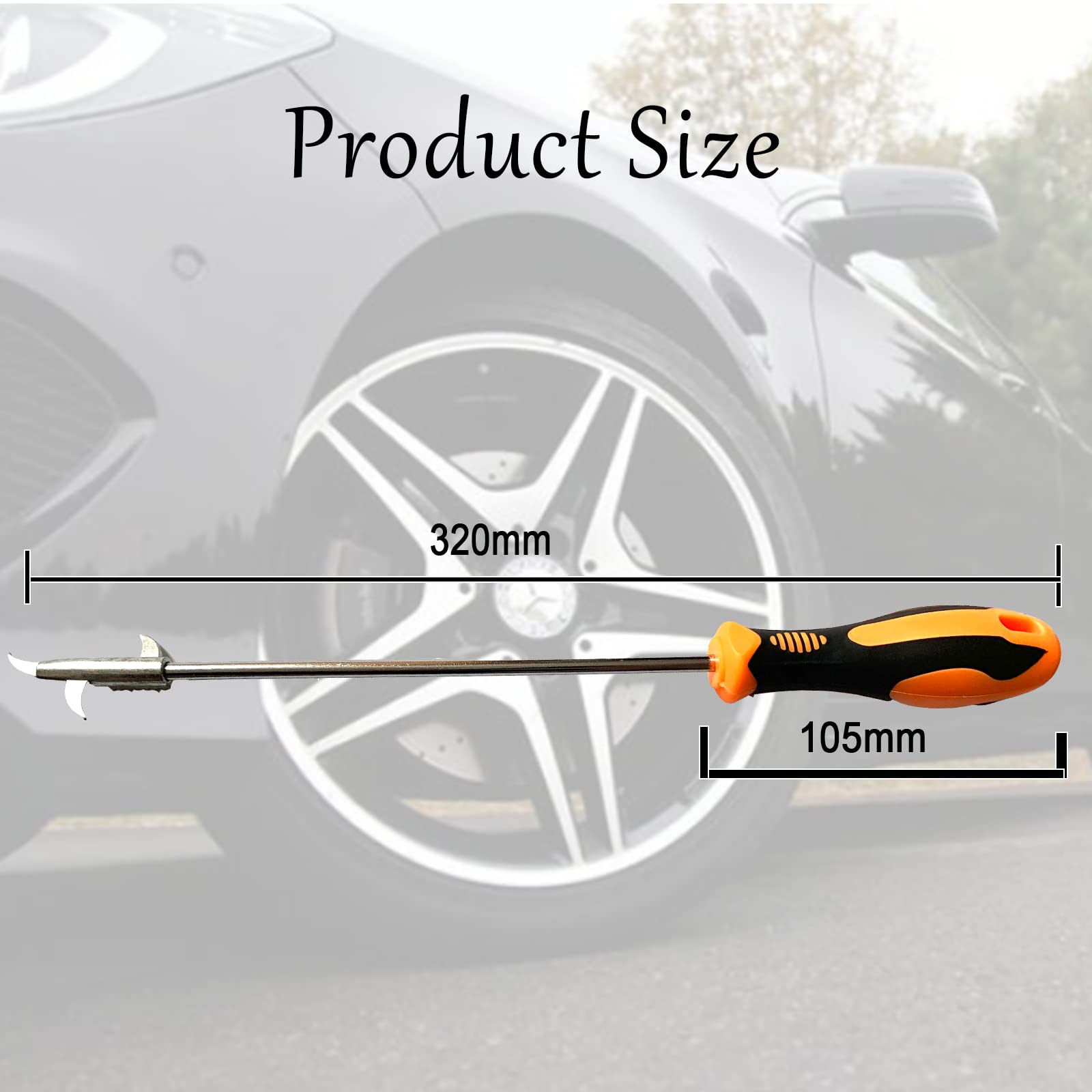 Multifunctional Stainless Steel Tire Stone Removal Tool - Portable Car Wheel Cleaning Hook with Screwdriver for Automotive Repair & Maintenance | Perfect for Off-Roading, Winter Driving & DIY Tire Care