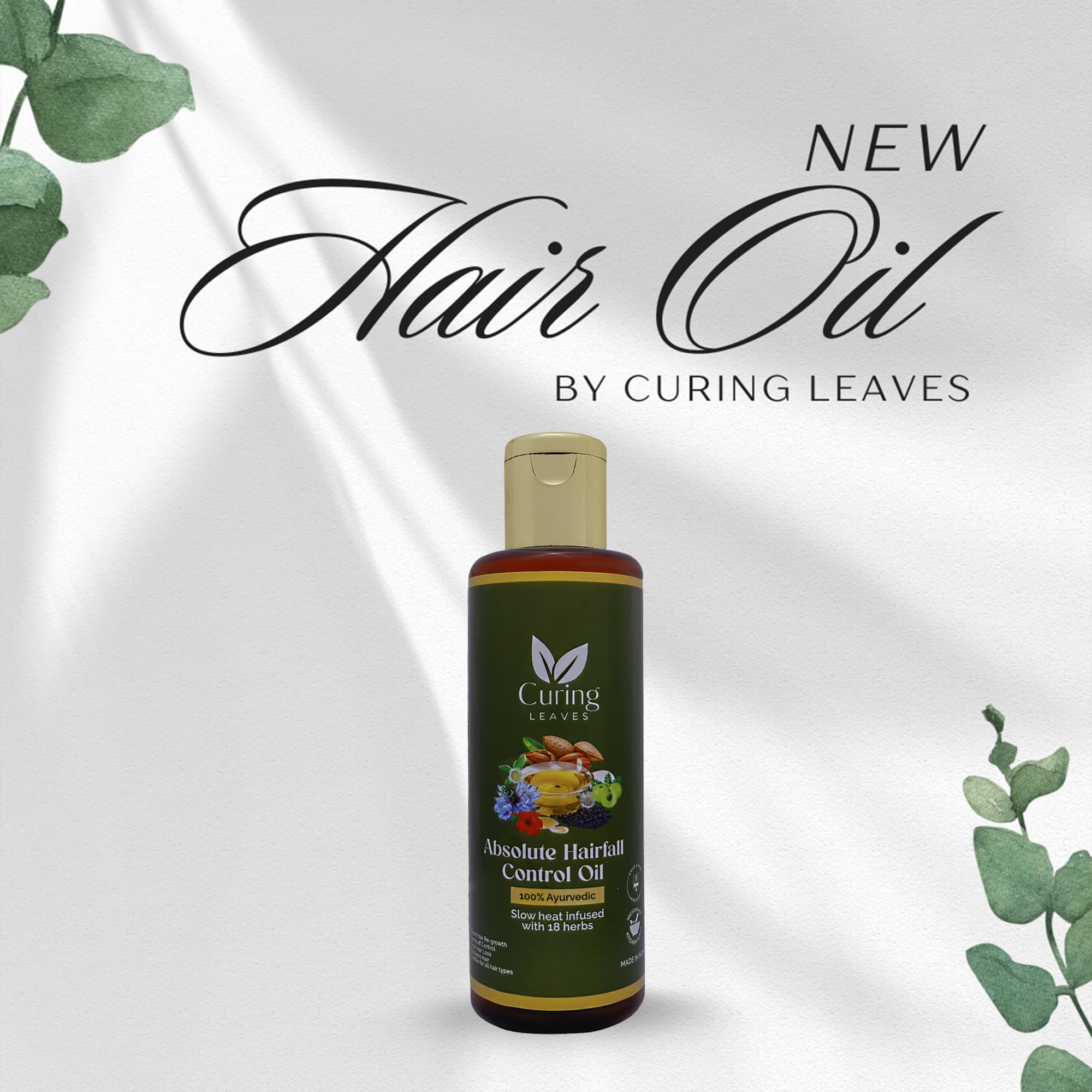 Ayurvedic Hair Oil for Men & Women - Anti Hair Fall, Reduces Dandruff & Promotes Growth | Enriched with Sesame, Almond, Hibiscus & Bhringraj | 100% Mineral Oil-Free | 100ml | Perfect for Daily Scalp Massage & Hair Care Routine