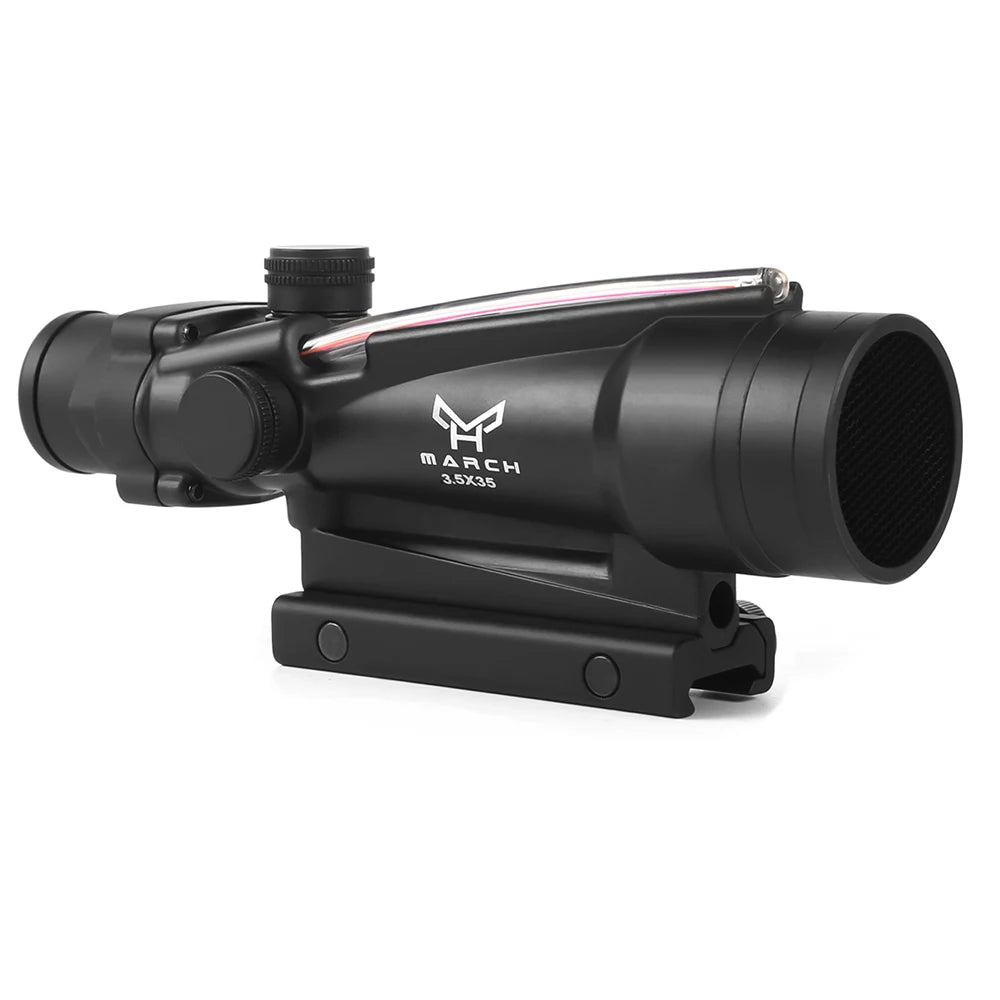 5X35 Hunting Rifle Scope with Real Fiber Optics - Red Dot Holographic Illuminated Etched Reticle for Tactical Shooting | Perfect for Hunting, Target Practice & Outdoor Adventures