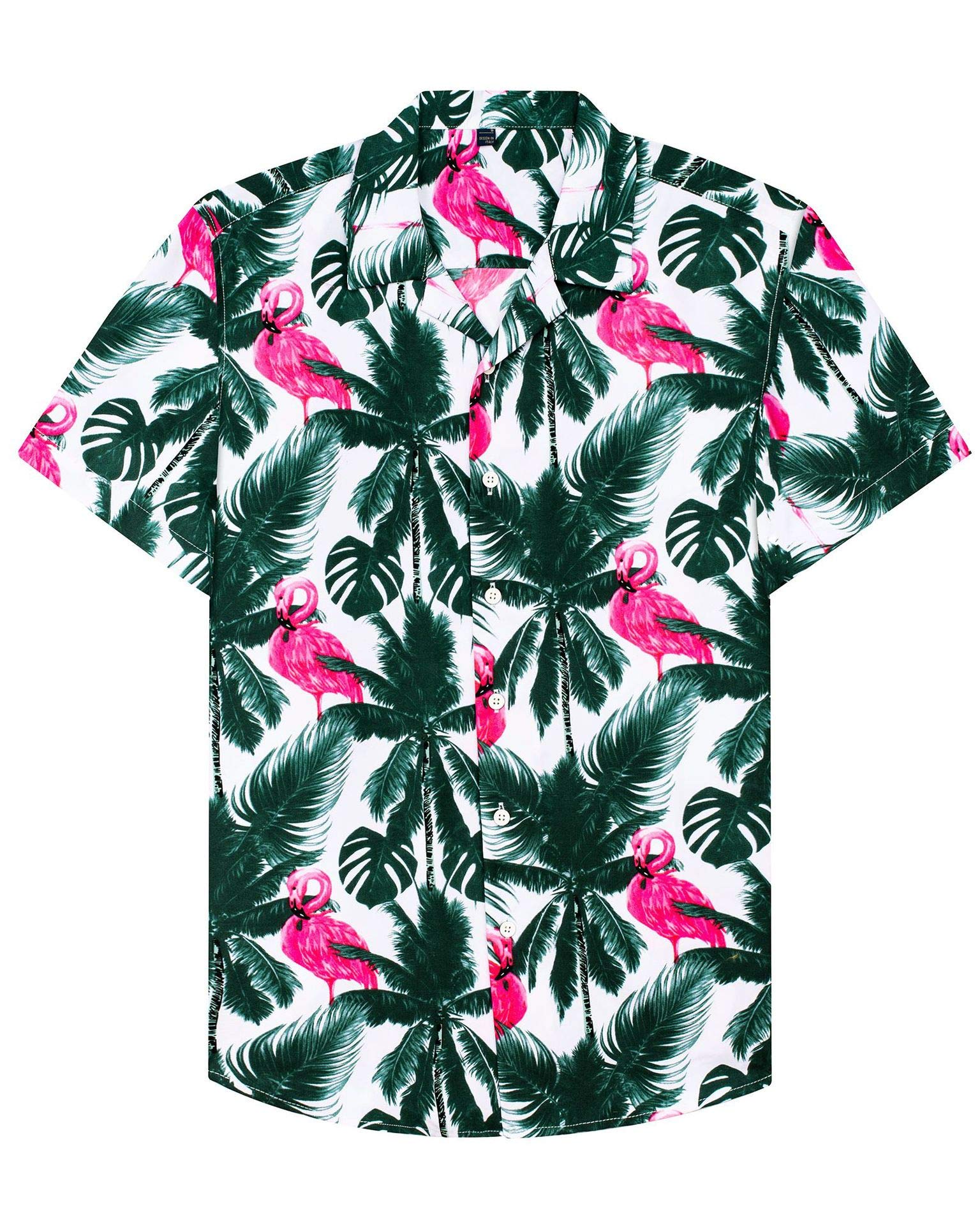 J.VER Men's Hawaiian Shirt & Shorts Set - Tropical Print Casual Button Down Short Sleeve Shirt with Matching Swim Trunks - Perfect for Beach Vacation, Summer Party and Tropical Getaway