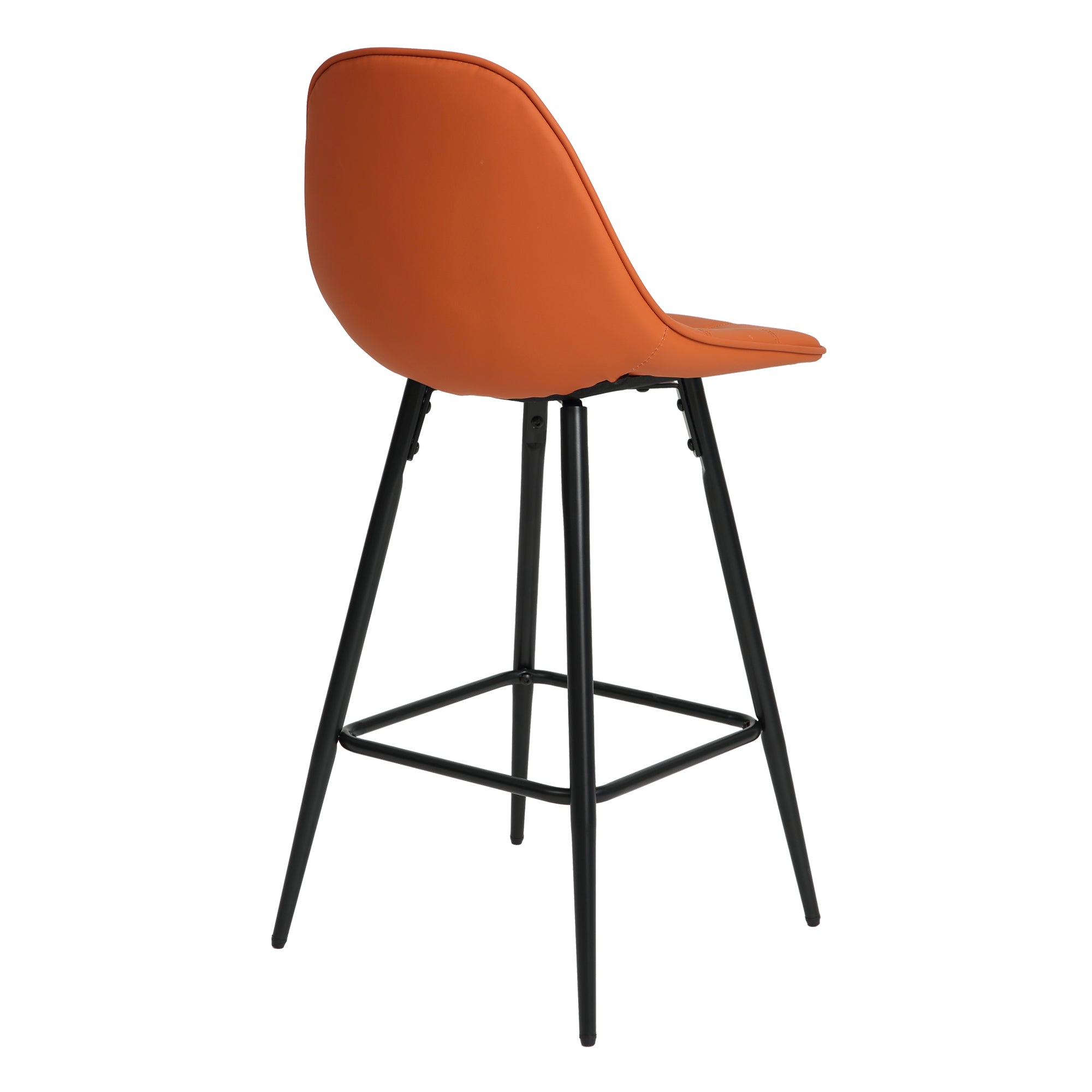 Modern Metal Counter Stools Set of 2 with Backrest & Footrest - 25.5