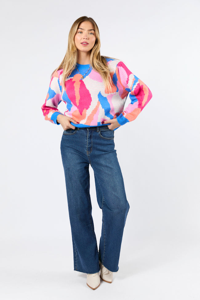 Blue & Multi-Color Striped Sweater for Women | Cozy Knit Pullover | Perfect for Fall & Winter Layering, Casual Outfits, and Office Wear