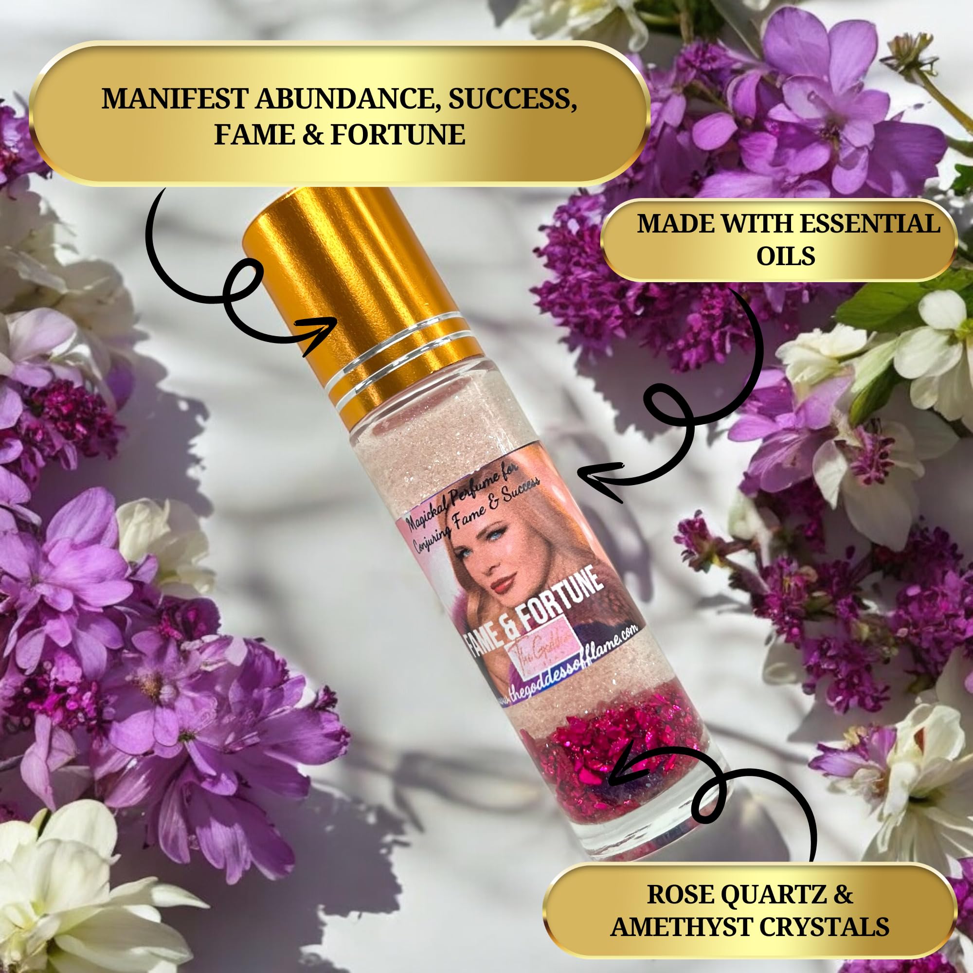 Fame & Fortune Roll On Pheromone Perfume Oil for Women - Essential Oil Infused for Abundance, Success & Rituals | TSA Ready for Travel | Perfect for Wiccan, Hoodoo, Pagan & Magick Practices | Use for Daily Confidence Boost, Spiritual Work & Special Occasions
