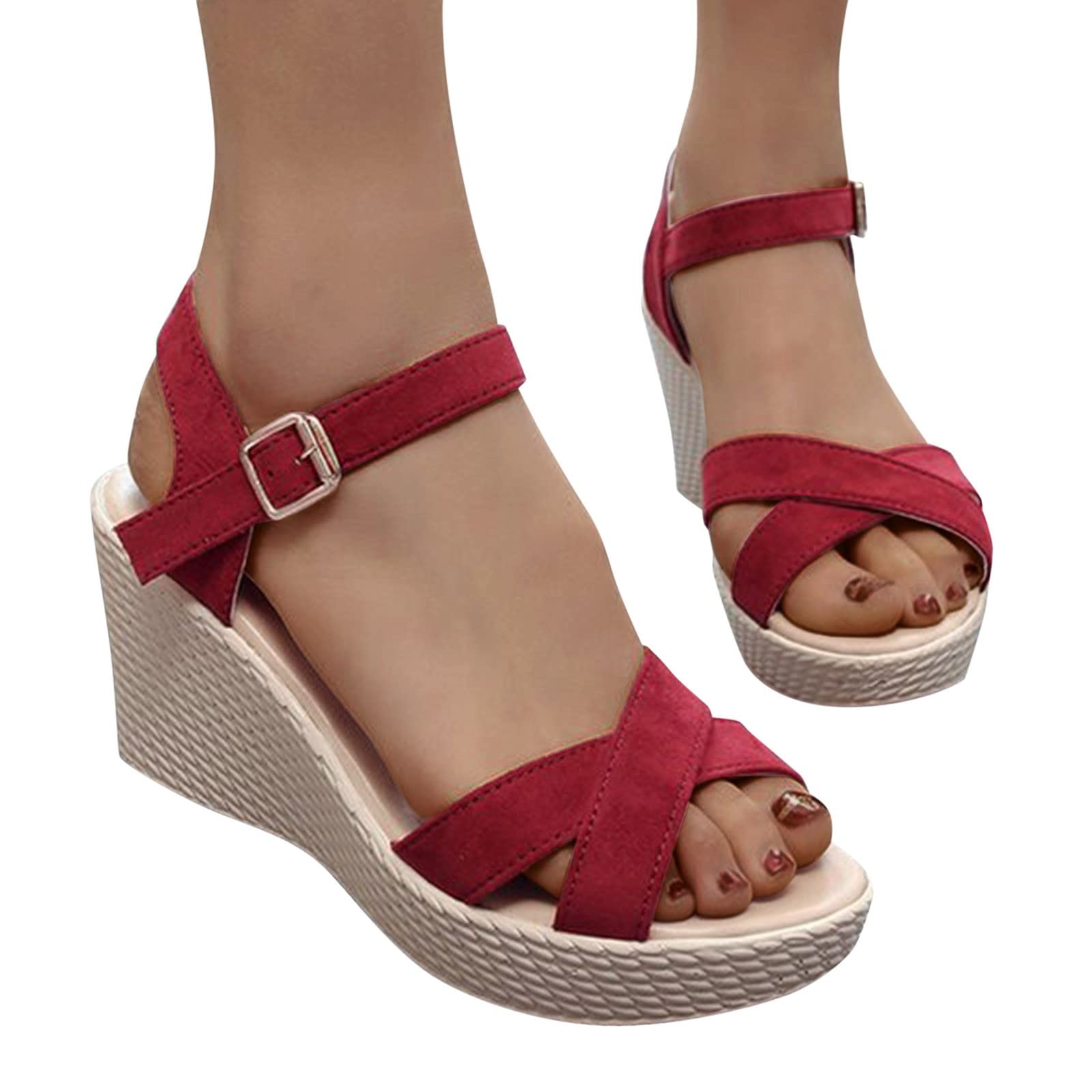 **Breathable Women's Wedge Sandals for Summer - Comfortable Casual Thick Sole Outdoor Leisure Shoes | Perfect for Beach, Walking, and Vacation**