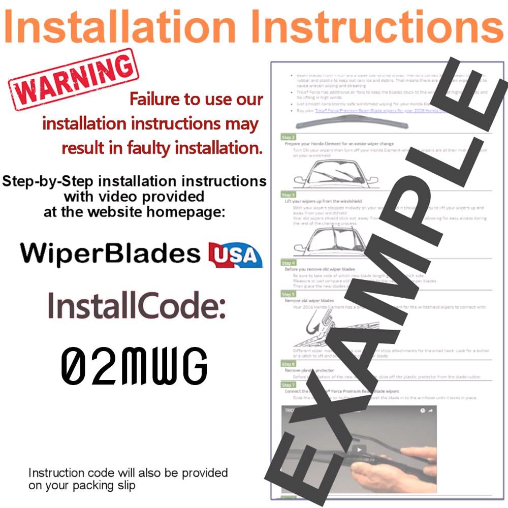 Premium Beam Blade Wiper Set for 2002 Acura EL - All-Weather Windshield Wipers Replacement - Perfect for Rain, Snow & Winter Driving