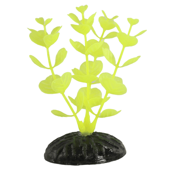 Fish Gear Yellow Cabomba Plastic Betta Plant (4 Pack) - Realistic Artificial Aquarium Decor for Betta Fish Tanks, Home & Office Aquascaping