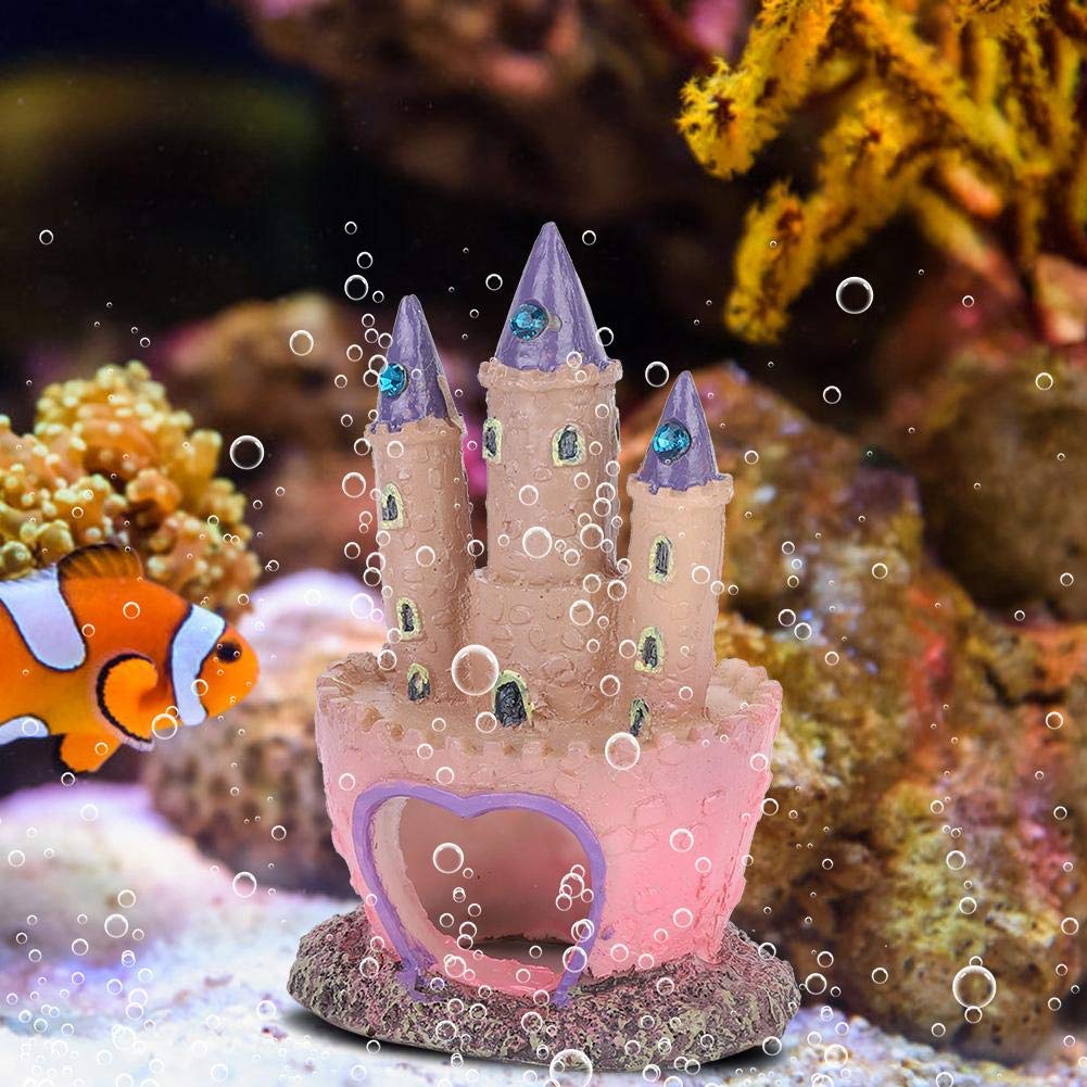 Resin Cartoon Castle Aquarium Decor - Fish Tank Accessories for Tropical Fish, Reptiles & Aquatic Pets | Underwater Landscape Decoration for Home & Office Aquariums