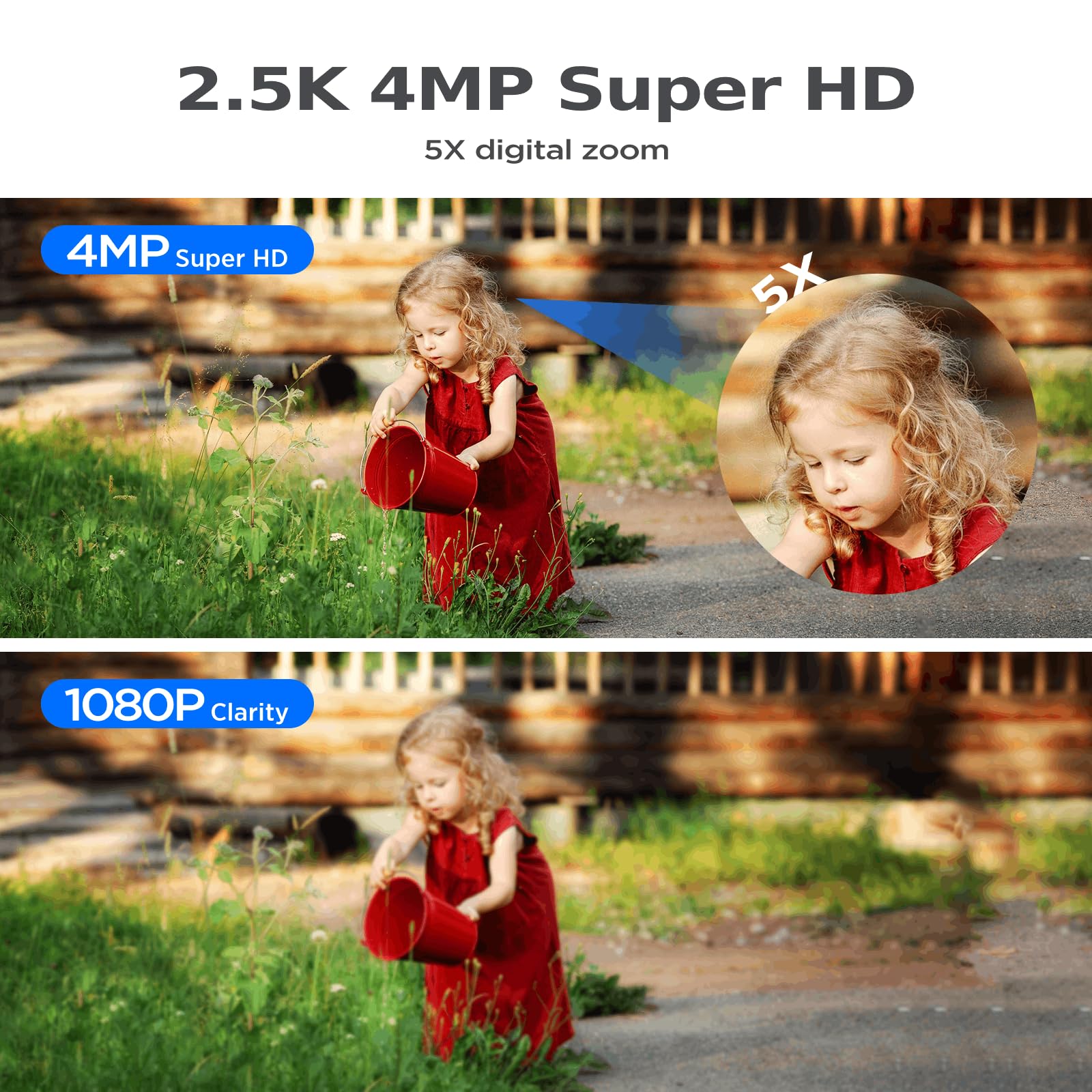 2.5K Solar Security Camera Outdoor Wireless - 4MP HD Solar Powered Home Security System with AI Motion Detection, Spotlight, 2-Way Audio, No Monthly Fee - Ideal for Backyard, Garage & Front Door Surveillance
