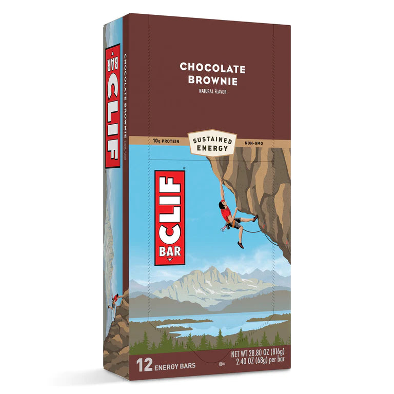Clif Bar Chocolate Brownie Energy Bar - Organic, Gluten-Free Snack for Hiking, Camping & Workout - High Protein & Fiber On-The-Go Nutrition
