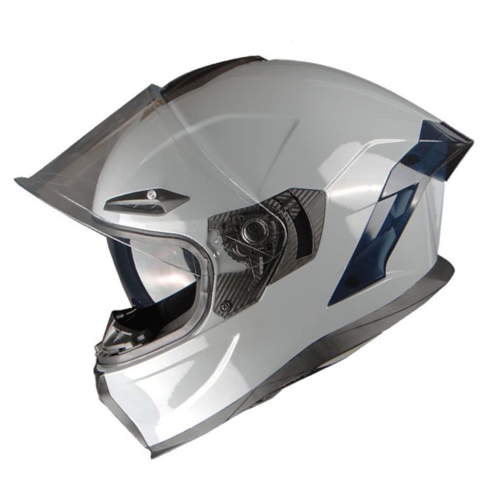 1Storm Motorcycle Full Face Helmet - Street Bike Helmet with Smoked Inner Visor & Dual Visor System, Sun Shield & Anti-Fog Pin Lock Shield (Model HJAH15) - Ideal for Commuting, Racing & Long-Distance Riding