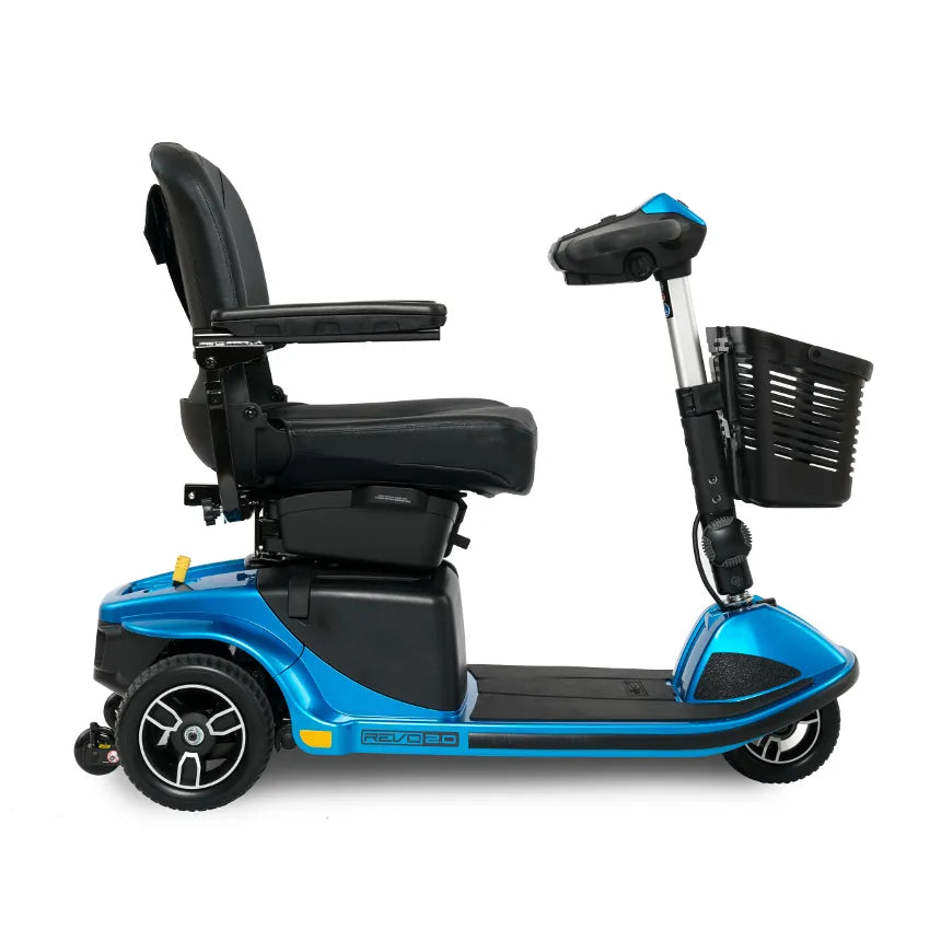 Pride Revo 2.0 3-Wheel Mobility Scooter - Lightweight, Portable & Foldable for Seniors & Adults - Indoor & Outdoor Use for Shopping, Travel & Daily Commuting