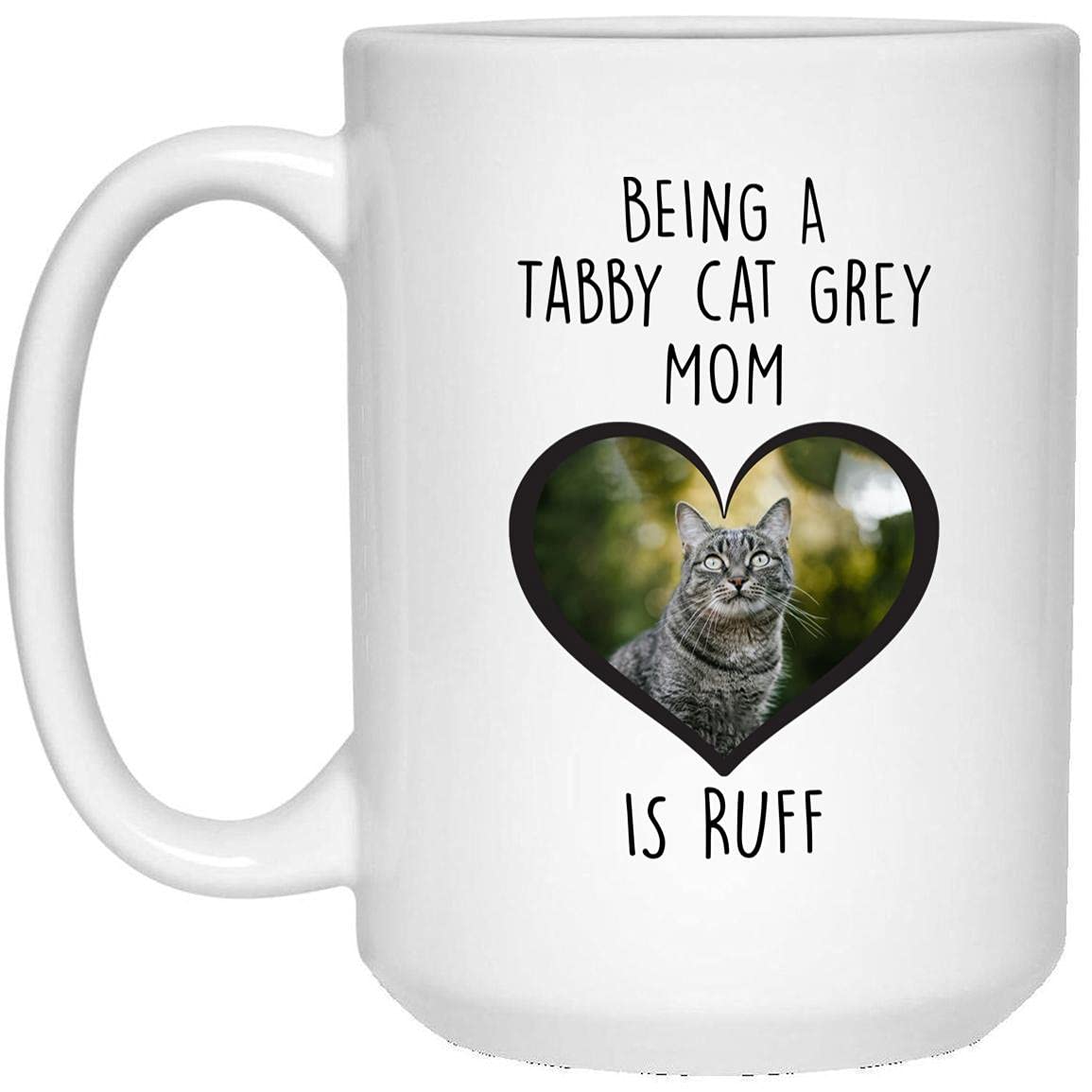 Funny Personalized Cat Mom Coffee Mug - 15 Oz White Ceramic Cup with Custom Photo - Perfect Gift for Women, Cat Lovers & Christmas 2024 - Great for Coffee, Tea & Office Use