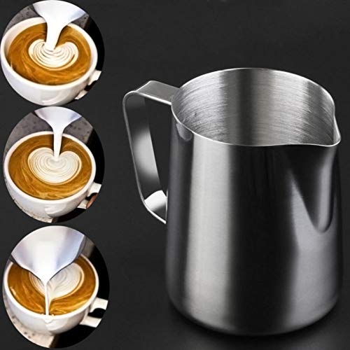 DOITOOL Stainless Steel Milk Frothing Pitcher with Handle - Barista Grade Milk Pouring Cup for Latte Art, Coffee, Hot Chocolate & Cappuccino - Perfect for Home & Professional Use