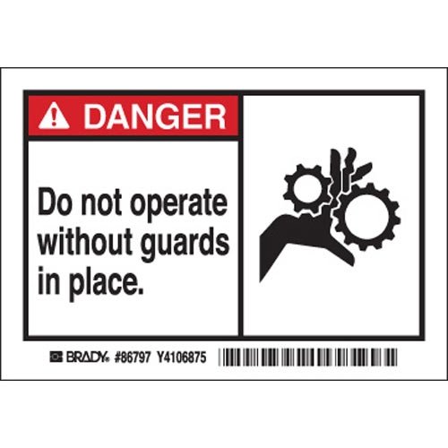 Brady 86797 Machine Equipment Labels - 15 Packs of 5 (75 Labels Total) - Durable Industrial Safety Tags for Machinery, Tools & Workplace Organization