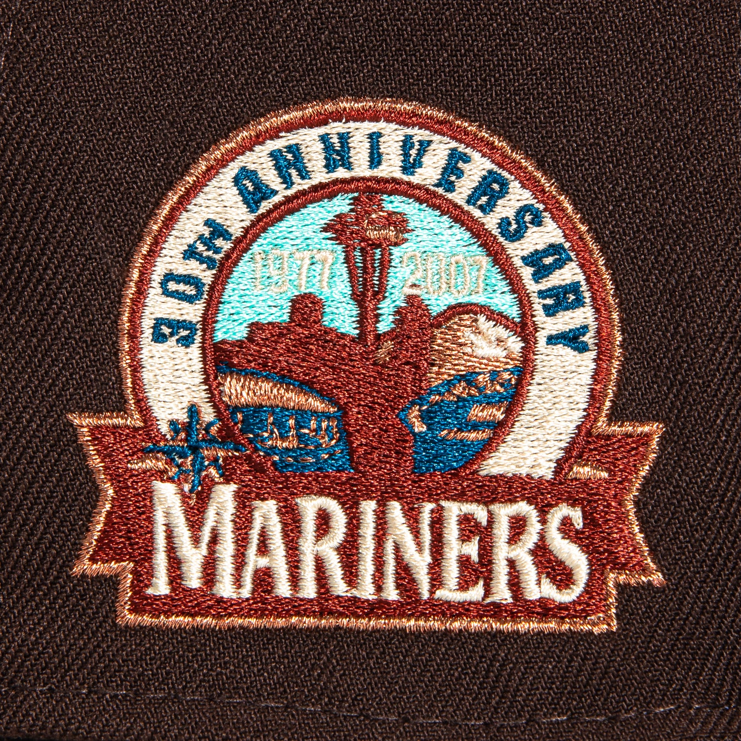 New Era 59Fifty Seattle Mariners 30th Anniversary Patch Snapback Hat - Brown & Graphite Colorway - Perfect for Baseball Games, Fan Collections and Streetwear Fashion