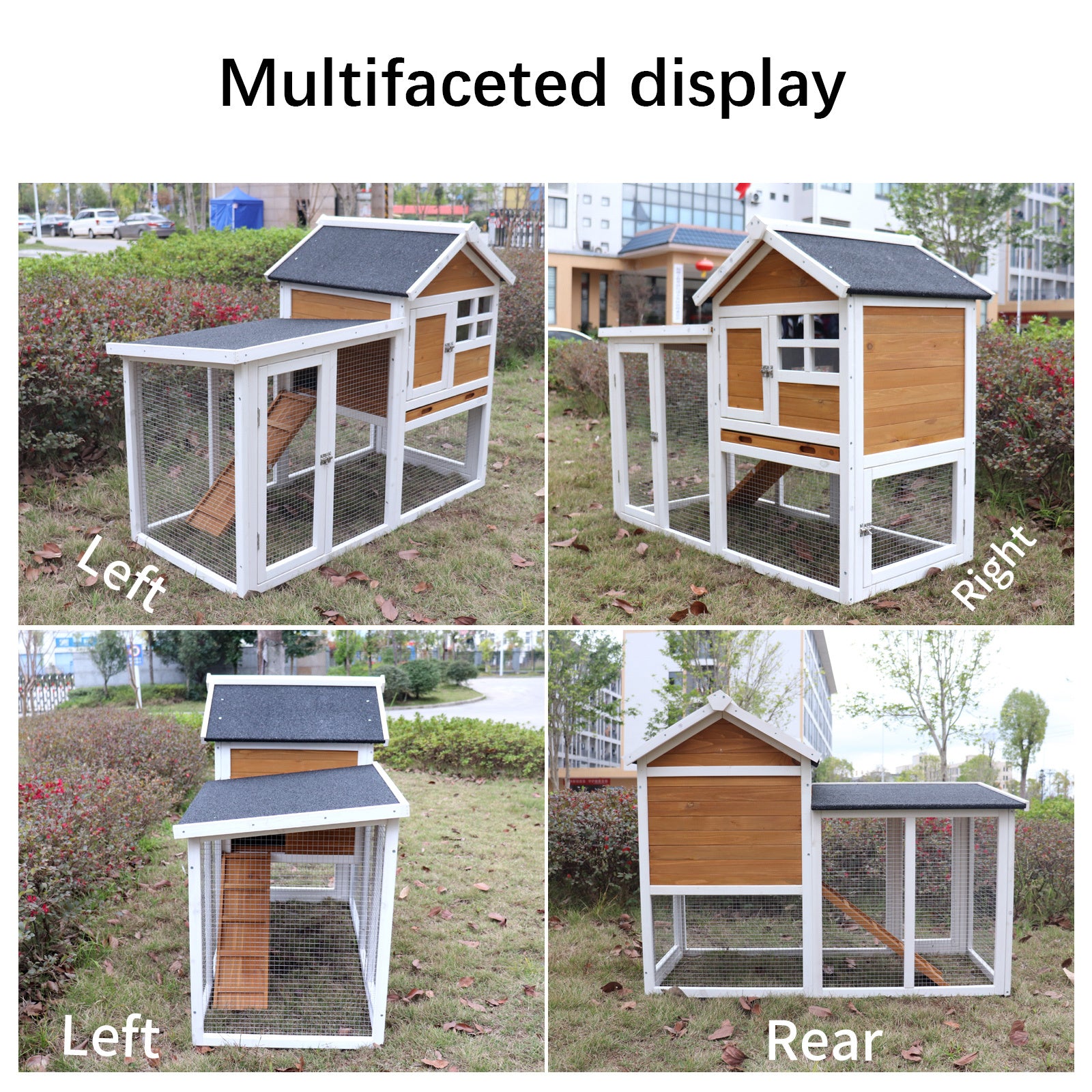 Premium Wooden Chicken Coop - Spacious Hen House & Rabbit Hutch for Backyard Poultry - Durable Outdoor Habitat for Chickens, Rabbits & Small Animals - Perfect for Farm, Garden & Homestead Use