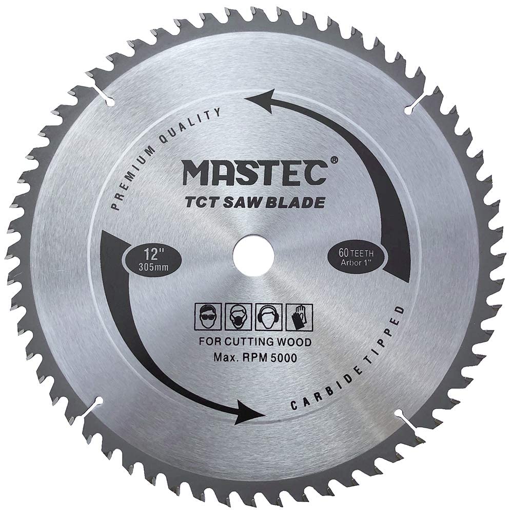 Premium 12 Inch 60-Tooth Miter Saw Blade for Wood Cutting - 1-Inch Arbor - Perfect for Fine Woodworking, Crown Molding & Trim Projects