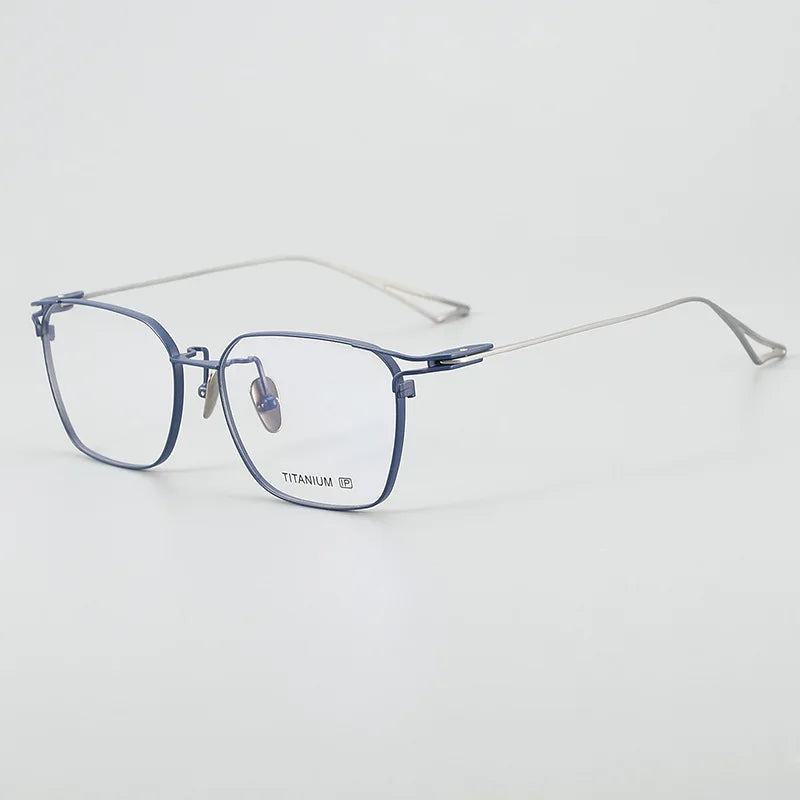 Unisex Black Titanium Square Full Rim Eyeglasses 9497 - Stylish & Durable for Work, Reading & Everyday Wear