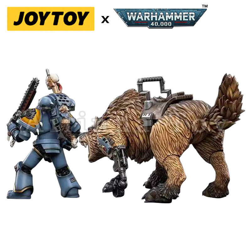1/18 JOYTOY Warhammer 40K Space Wolves Thunderwolf Cavalry Bjane Action Figure - Collectible Miniature for Tabletop Gaming & Display
