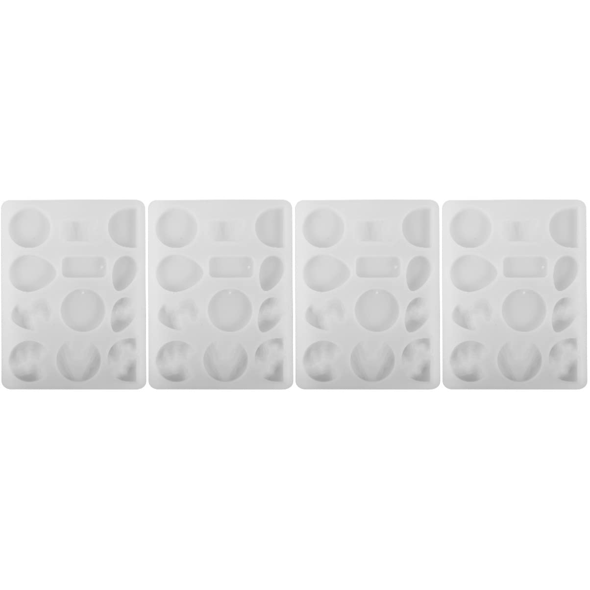 COHEALI Set of 4 Epoxy Resin Molds for Jewelry Making - Pendant, Earring & Necklace Casting Molds with Pre-Drilled Holes | DIY Craft Supplies for Handmade Resin Jewelry, Keychains & Charms