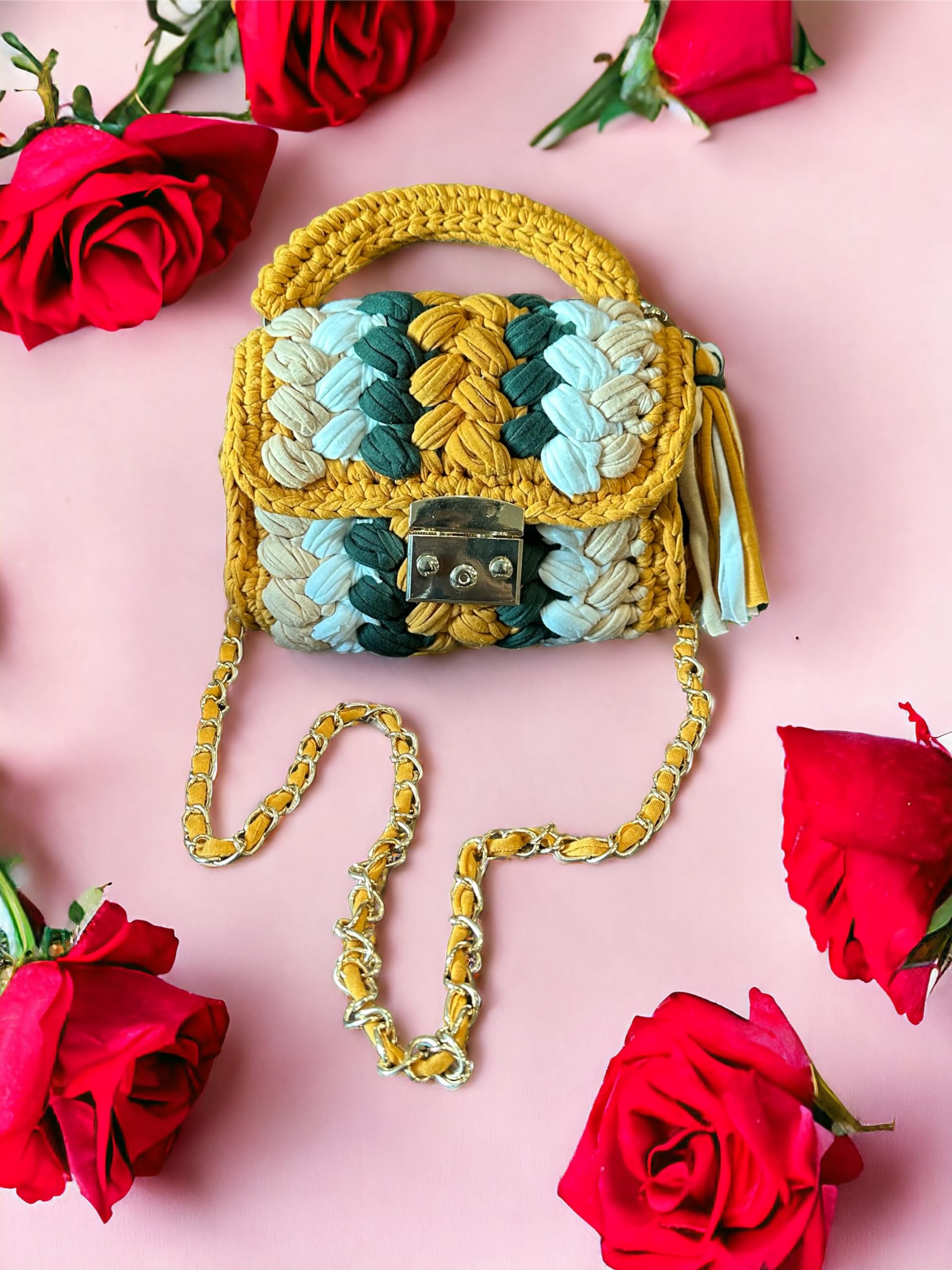 Handmade Crochet Handbag for Women - Wedding & Evening Purse for Party & Formal Events