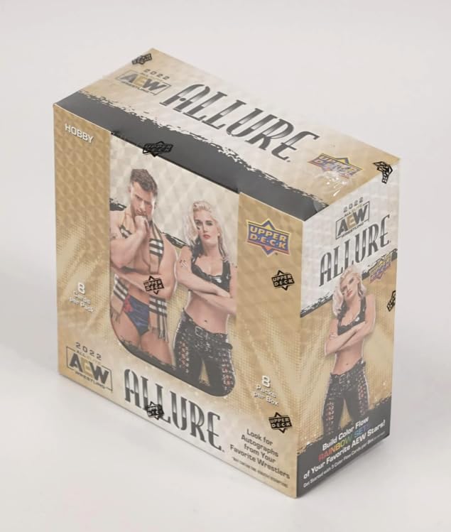 2022 AEW All Elite Wrestling Allure Hobby Box - 8 Packs (64 Trading Cards) | Collectible Memorabilia for Wrestling Fans & Card Collectors | Perfect for Gifts, Display, and Investment