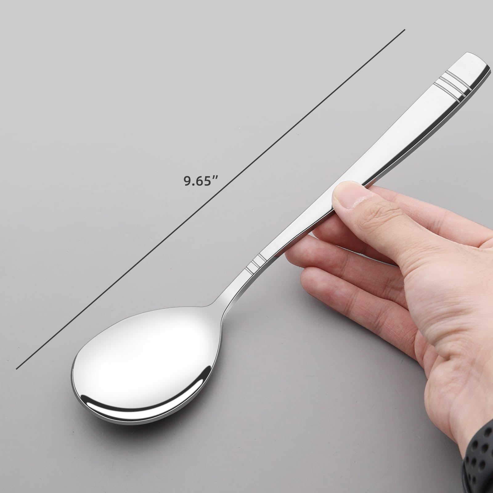 6-Piece Stainless Steel Large Serving Spoons Set - Heavy Duty Kitchen Utensils for Cooking, Buffet, Banquet & Catering - Perfect for Restaurants, Parties & Family Gatherings