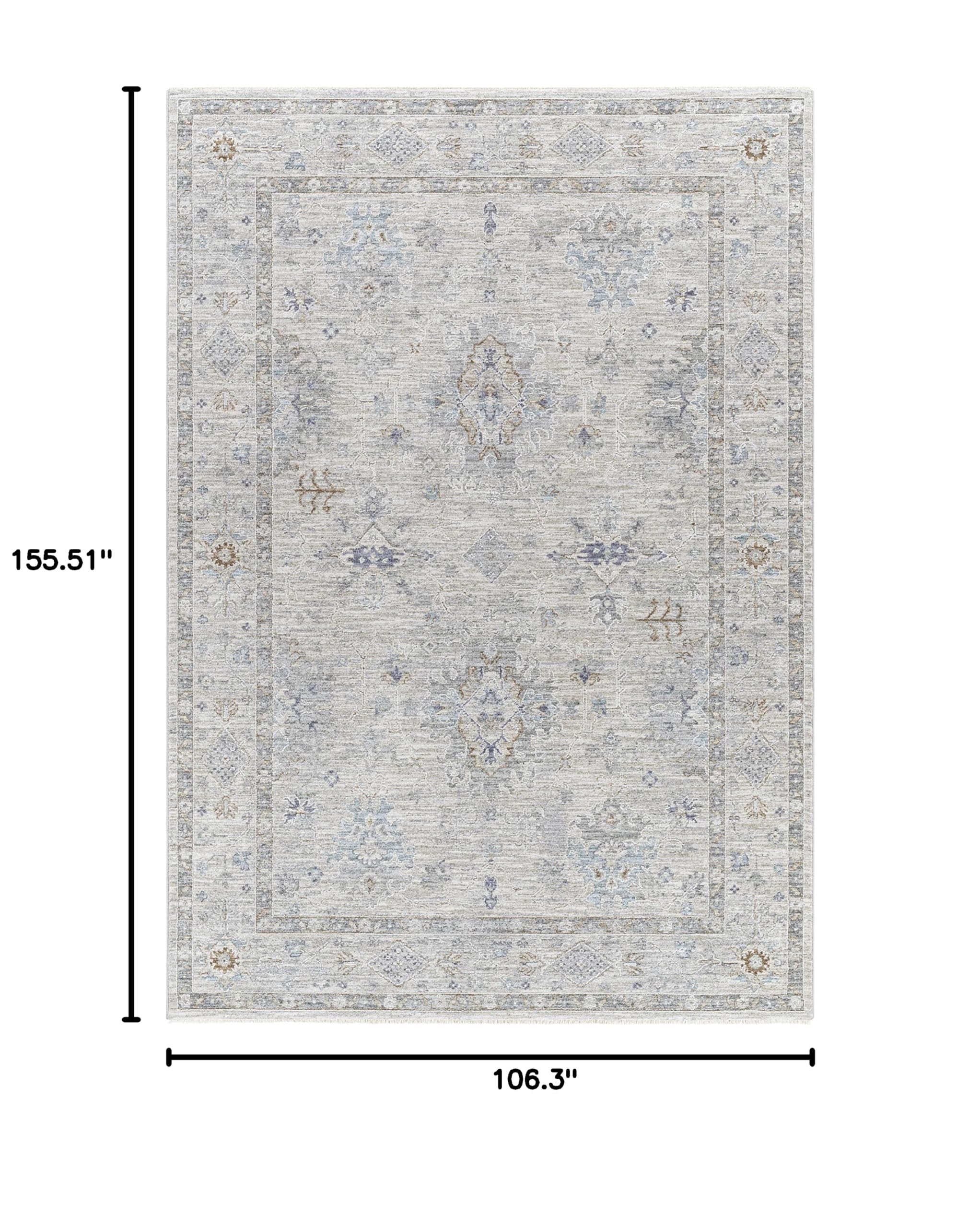 Hauteloom Rochedale Modern Area Rug for Living Room & Bedroom - Soft Beige Blue Green Abstract Design - 8'9