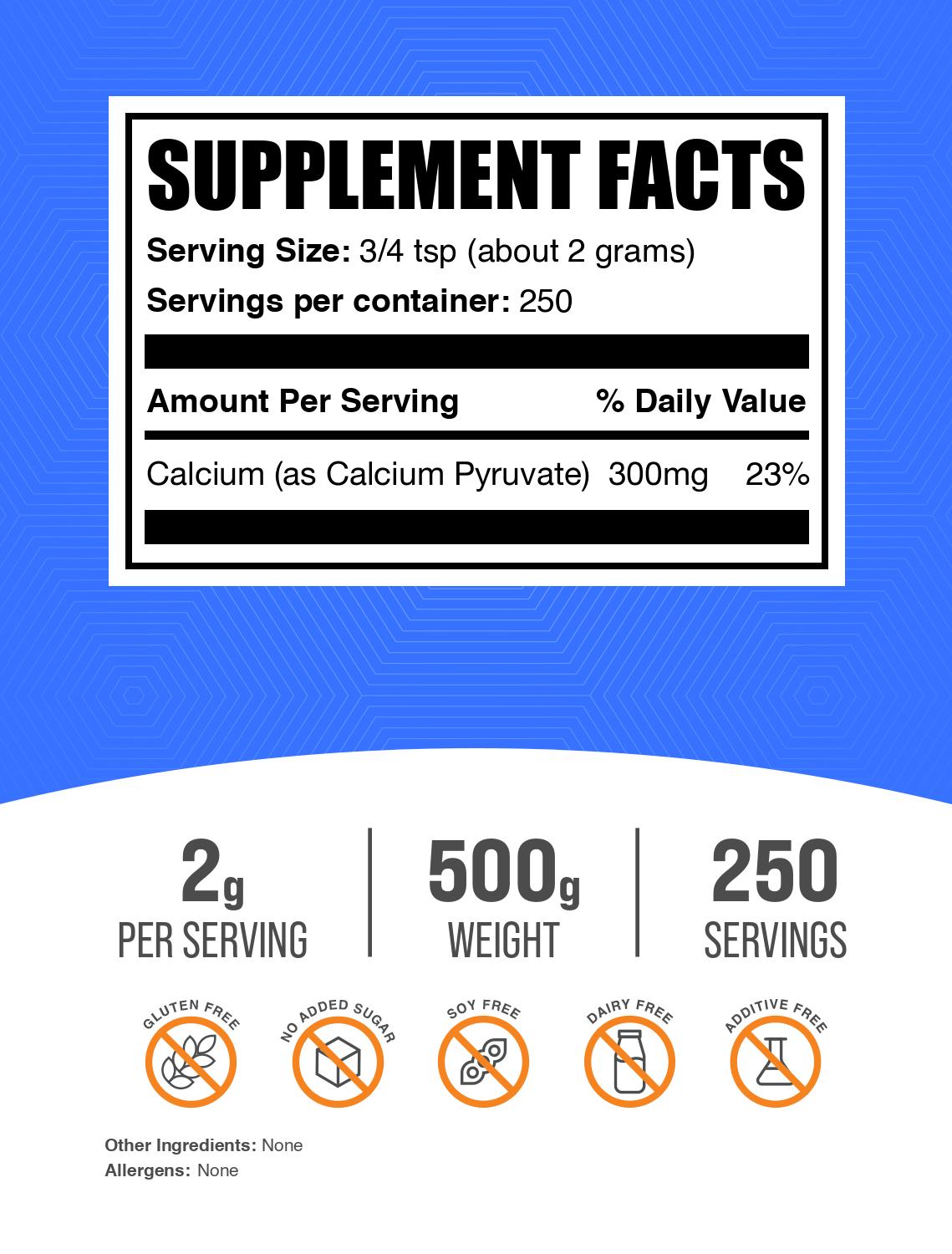 Premium Calcium Pyruvate Powder for Weight Loss & Energy Boost - 100% Pure Dietary Supplement for Fitness & Metabolism Support - Ideal for Pre-Workout & Ketogenic Diet