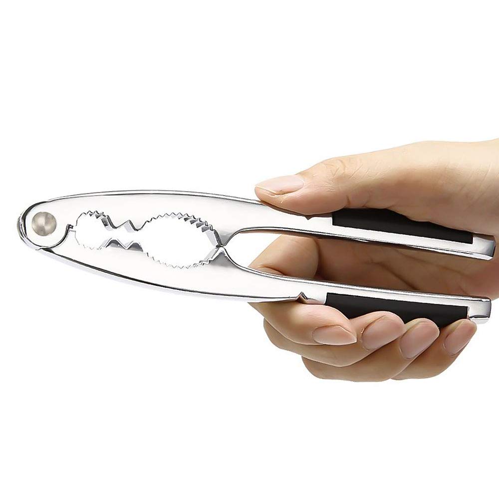 Premium Heavy Duty Metal Nut Cracker Tool - 17cm Walnut, Pecan, Chestnut & Shellfish Opener - Durable Kitchen Gadget for Almonds, Hazelnuts, Lobster & Crab - Perfect for Holiday Baking, Snacking & Seafood Feasts